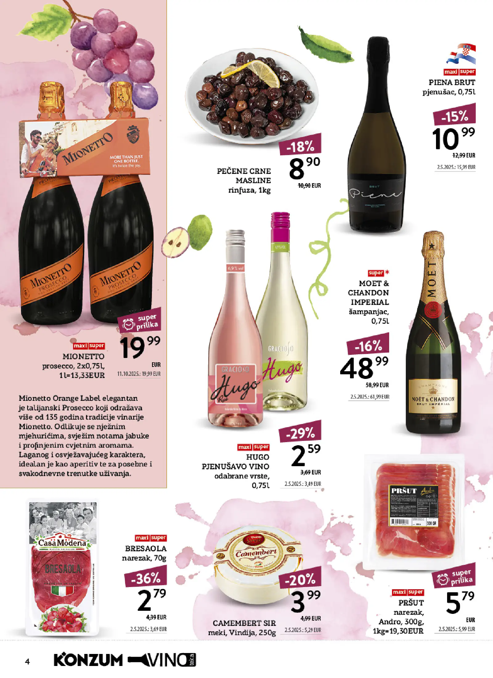 Konzum Horvátország Tematski katalog vinoteka, 4. oldal (okt. 12–25.)