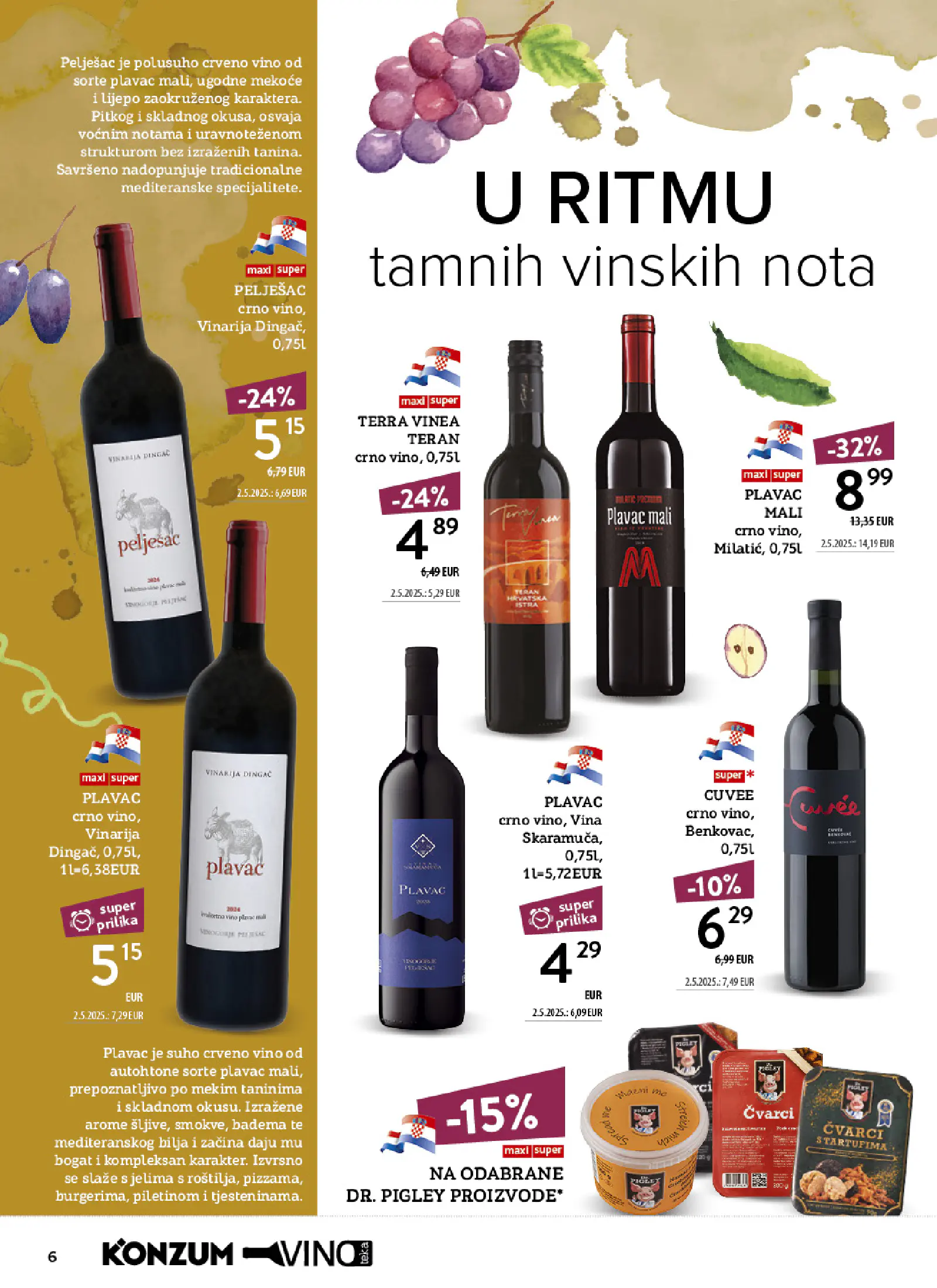 Konzum Horvátország Tematski katalog vinoteka, 6. oldal (okt. 12–25.)