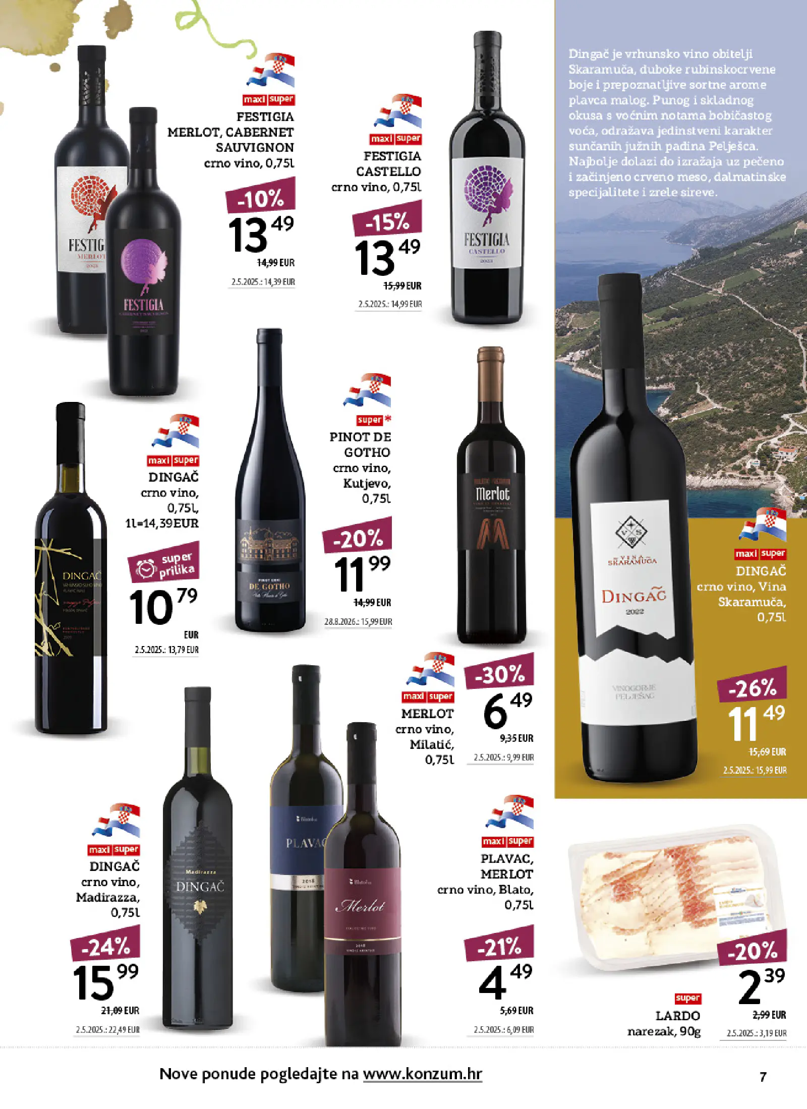 Konzum Horvátország Tematski katalog vinoteka, 7. oldal (okt. 12–25.)
