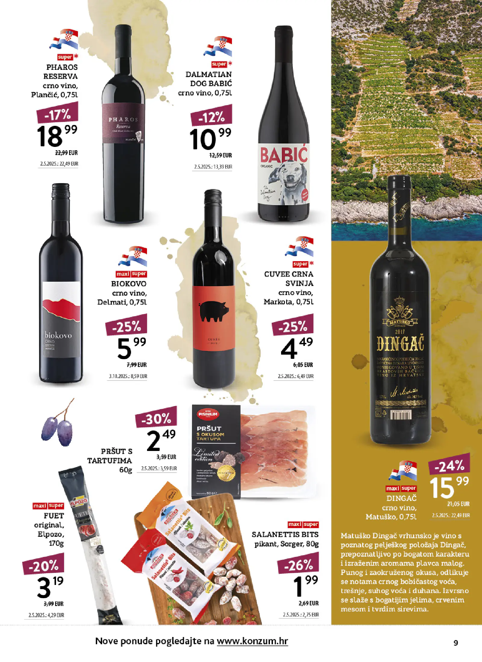 Konzum Horvátország Tematski katalog vinoteka, 9. oldal (okt. 12–25.)