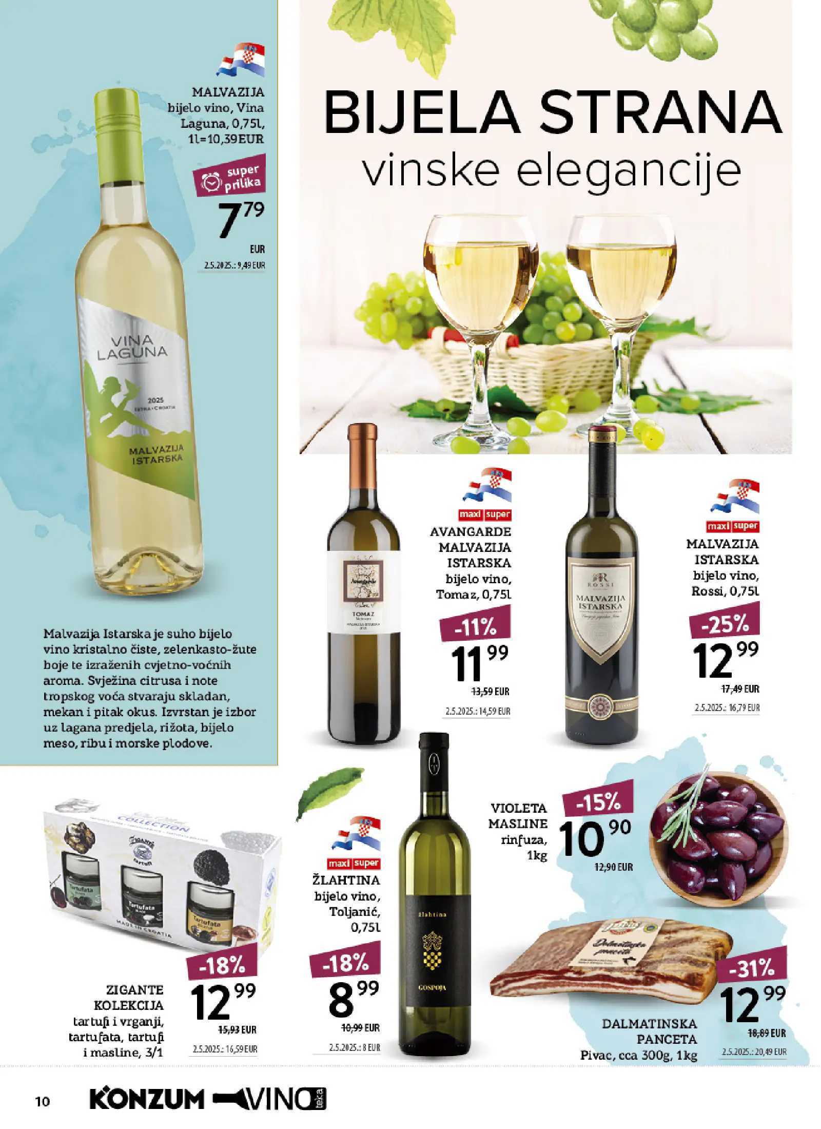 Konzum Horvátország Tematski katalog vinoteka, 10. oldal (okt. 12–25.)