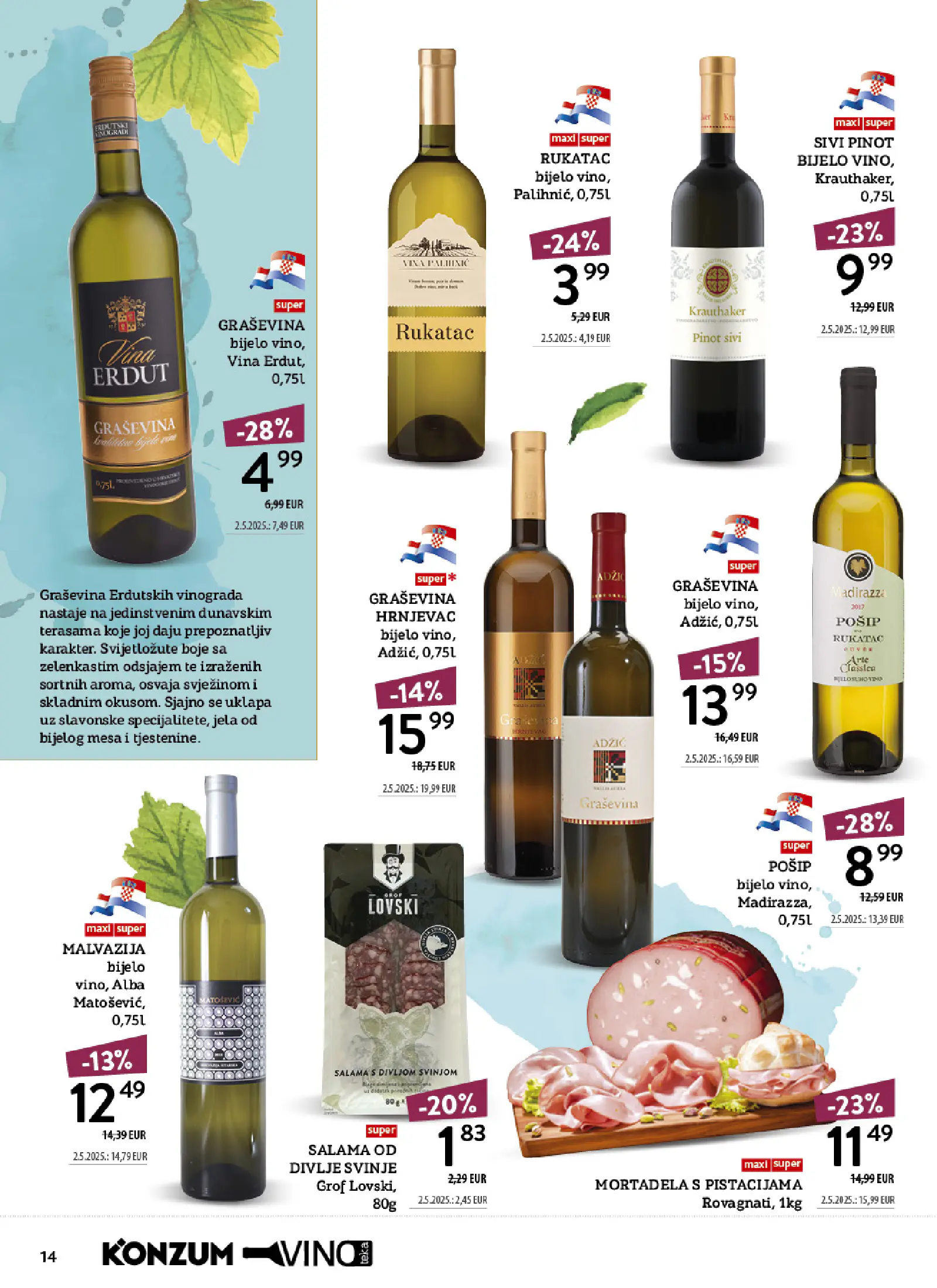 Konzum Horvátország Tematski katalog vinoteka, 14. oldal (okt. 12–25.)