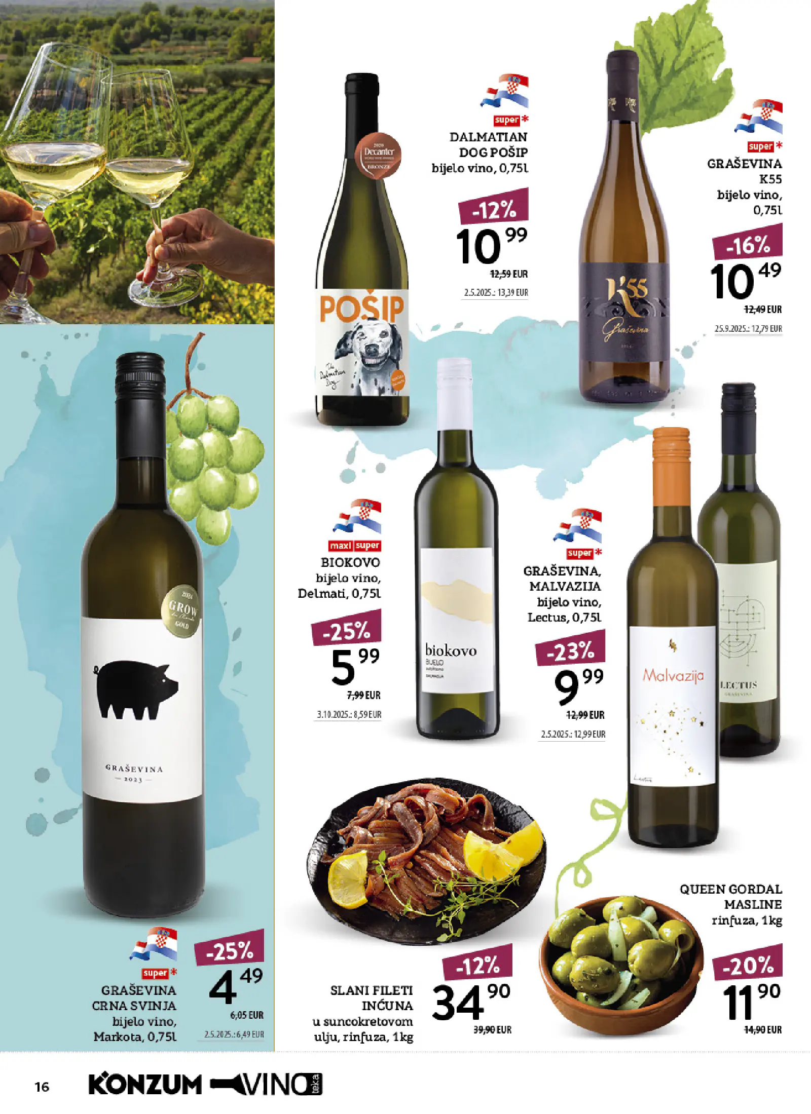 Konzum Horvátország Tematski katalog vinoteka, 16. oldal (okt. 12–25.)