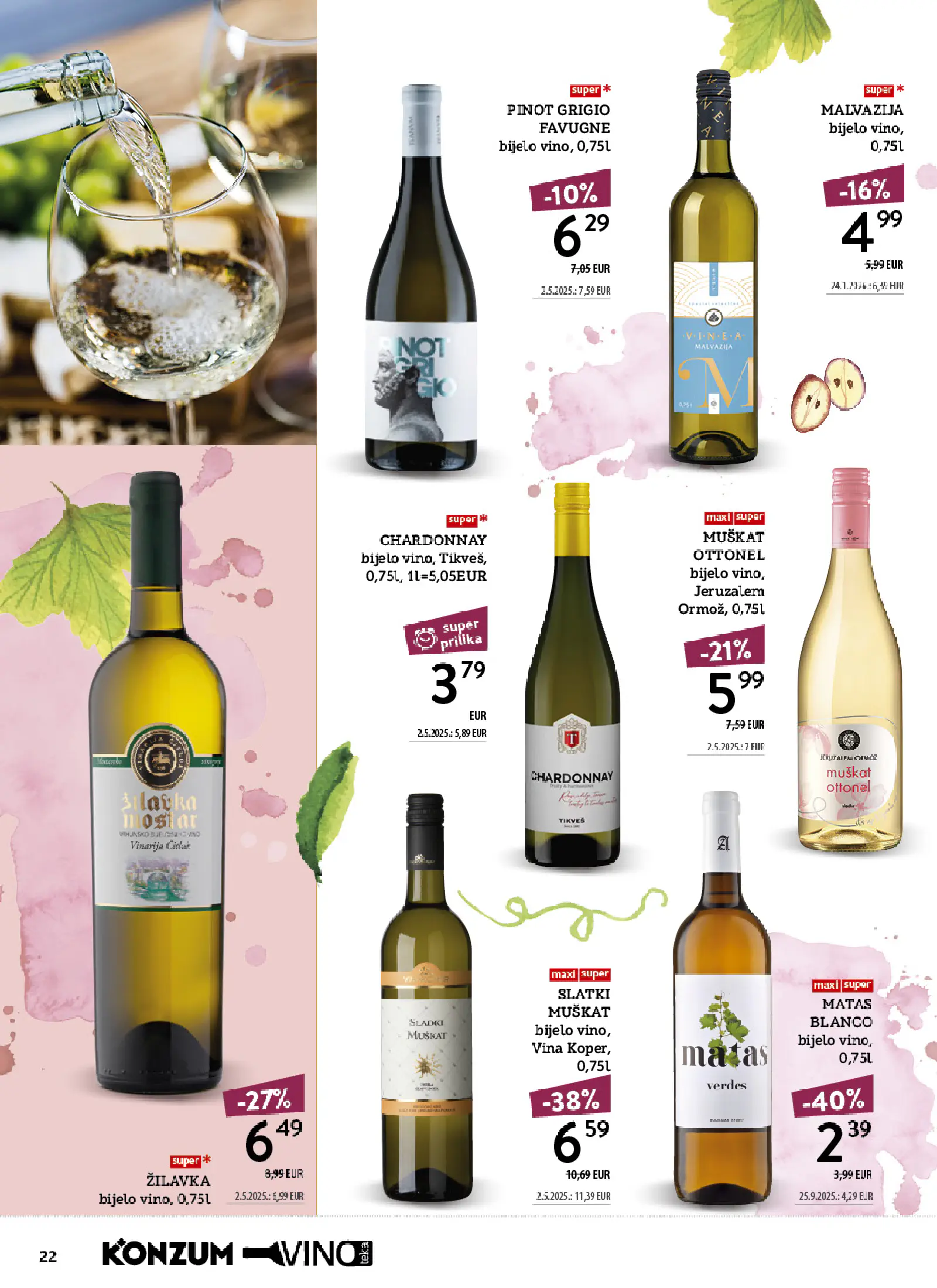Konzum Horvátország Tematski katalog vinoteka, 22. oldal (okt. 12–25.)