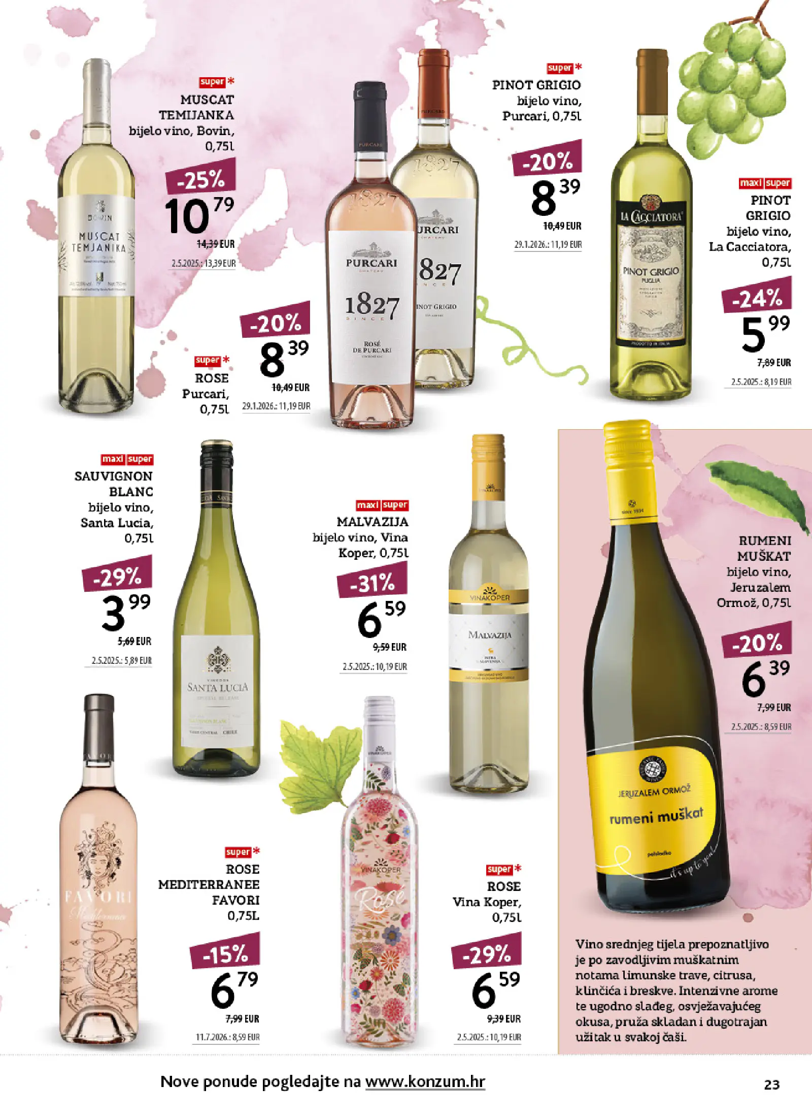 Konzum Horvátország Tematski katalog vinoteka, 23. oldal (okt. 12–25.)