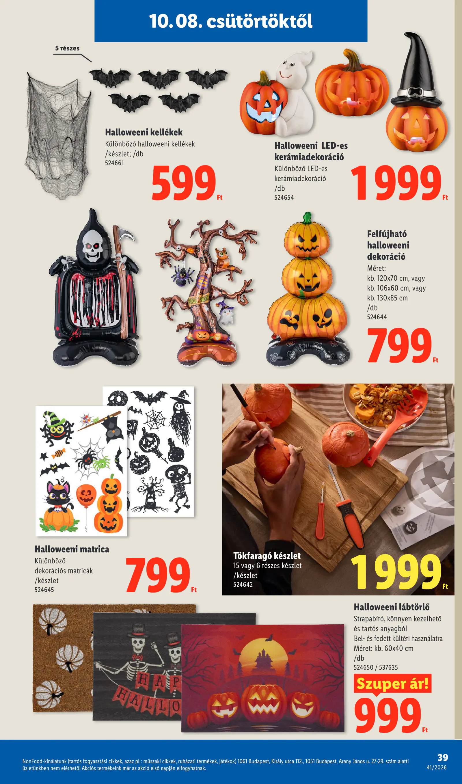 Lidl akciós újság, 41. hét, 39. oldal (okt. 8–14.)