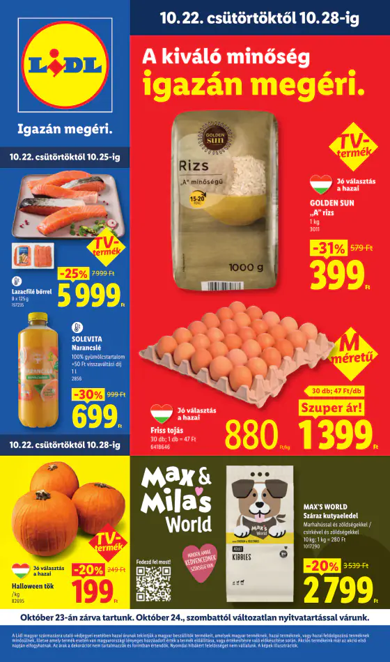 Lidl akciós újság, okt. 22–28.