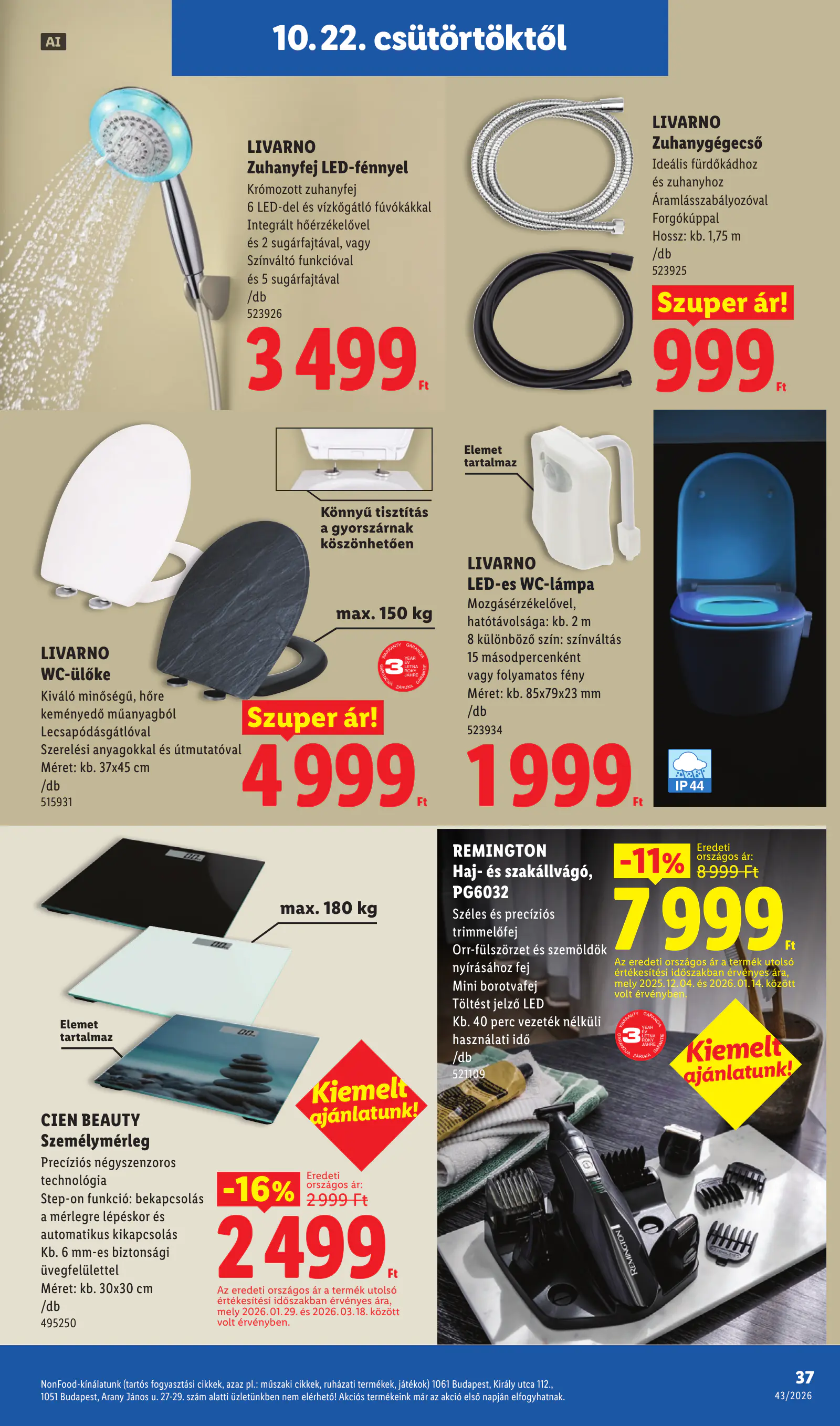 Lidl akciós újság, 43. hét, 37. oldal (okt. 22–28.)
