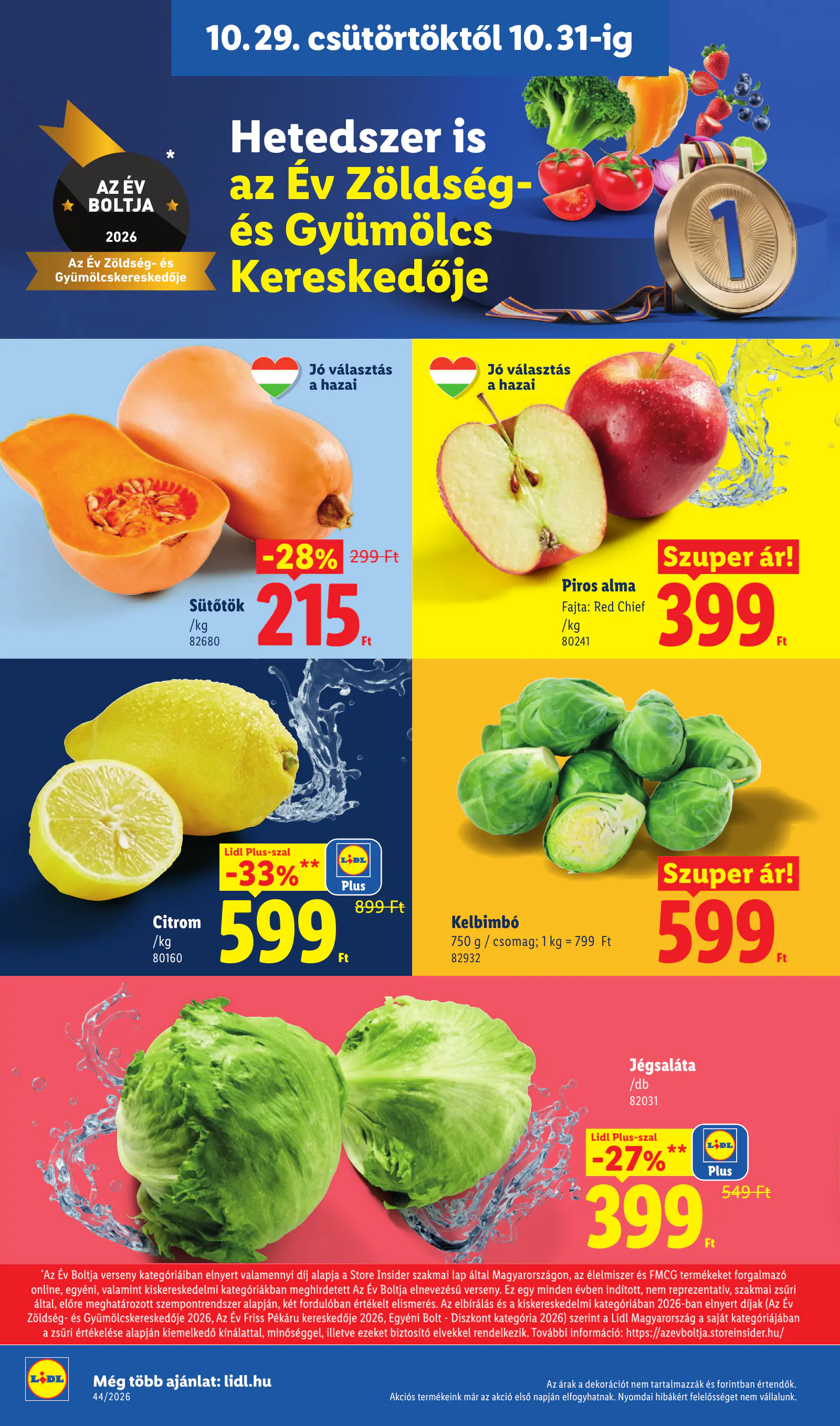Lidl akciós újság, 44. hét, 2. oldal (okt. 29. – nov. 4.)