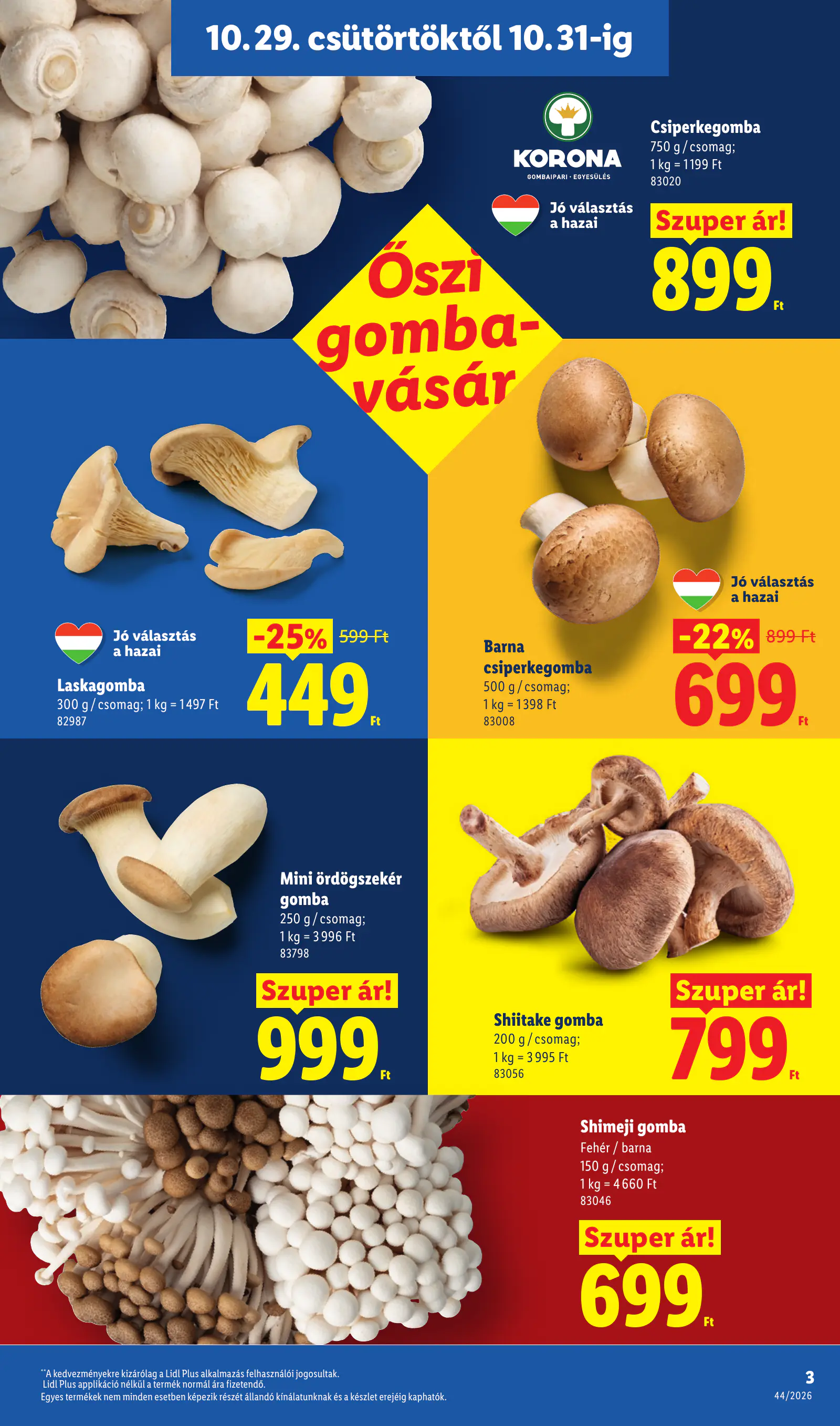 Lidl akciós újság, 44. hét, 3. oldal (okt. 29. – nov. 4.)
