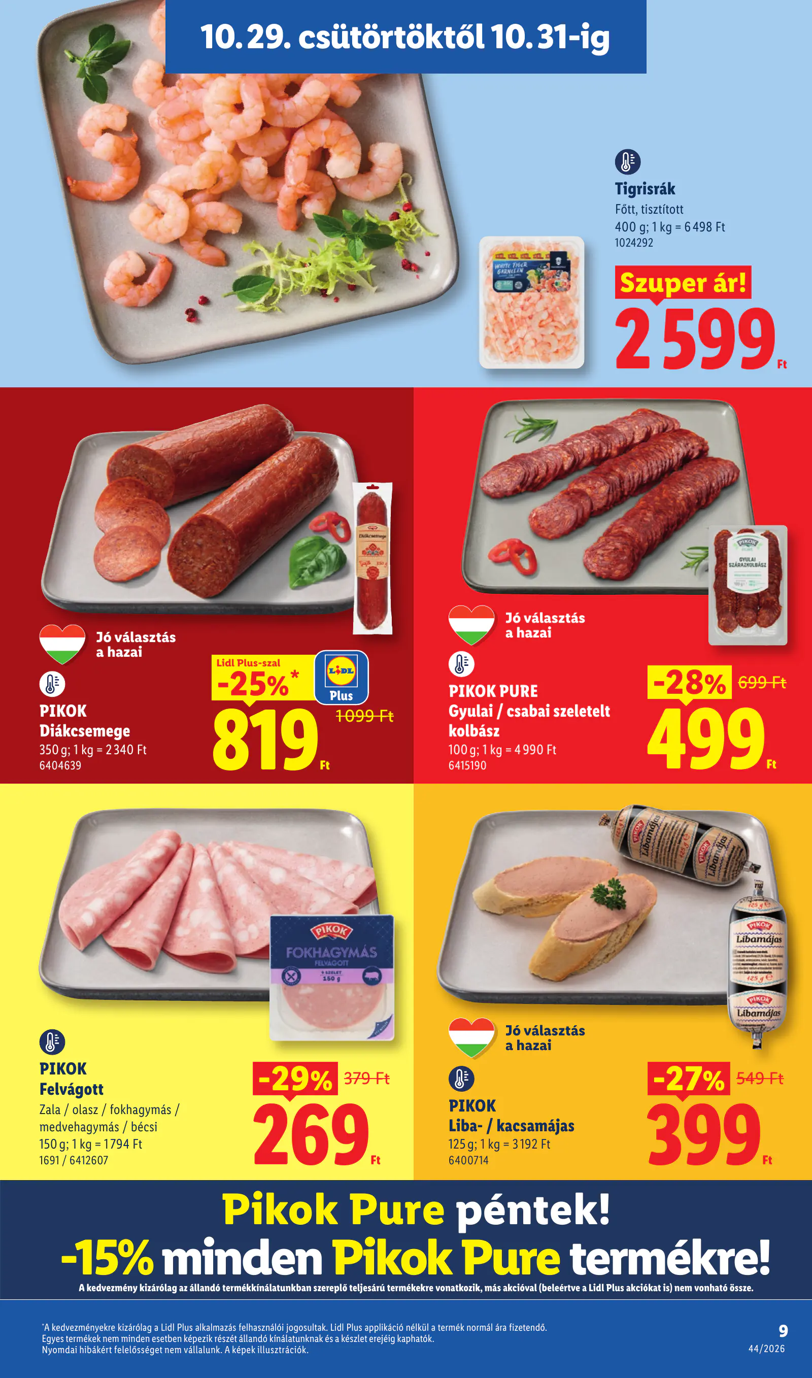 Lidl akciós újság, 44. hét, 9. oldal (okt. 29. – nov. 4.)