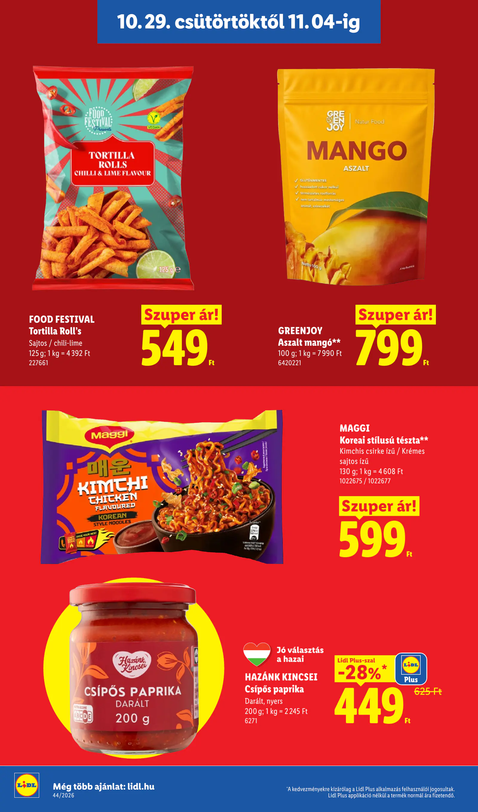 Lidl akciós újság, 44. hét, 16. oldal (okt. 29. – nov. 4.)