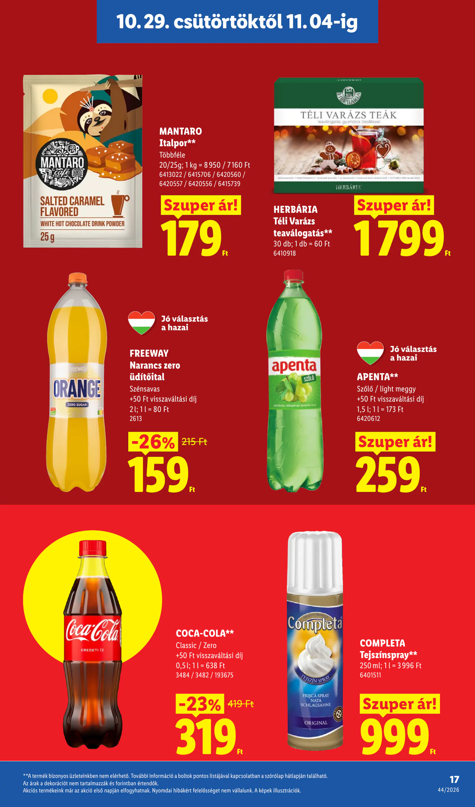 Lidl akciós újság, 44. hét, 17. oldal (okt. 29. – nov. 4.)