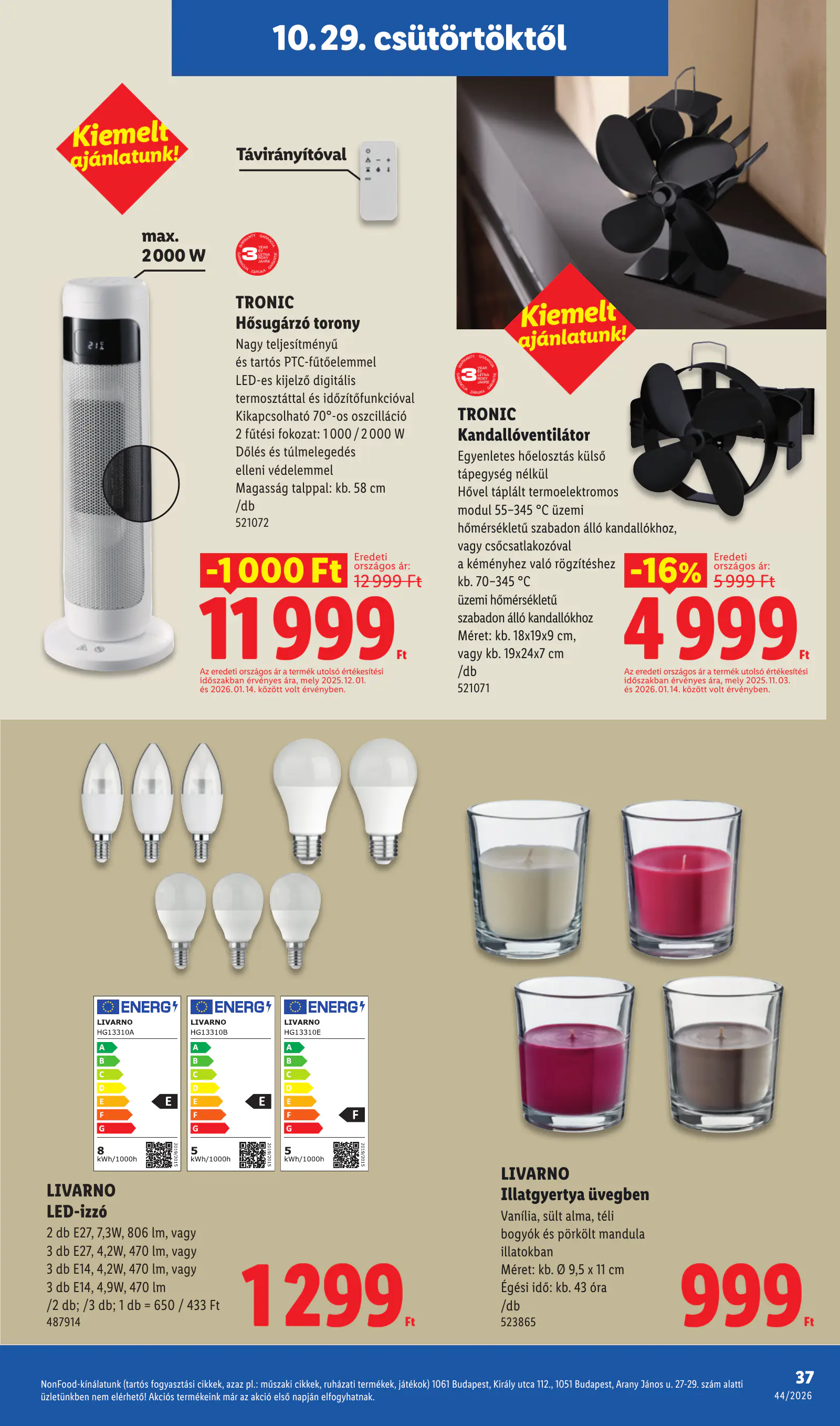 Lidl akciós újság, 44. hét, 37. oldal (okt. 29. – nov. 4.)