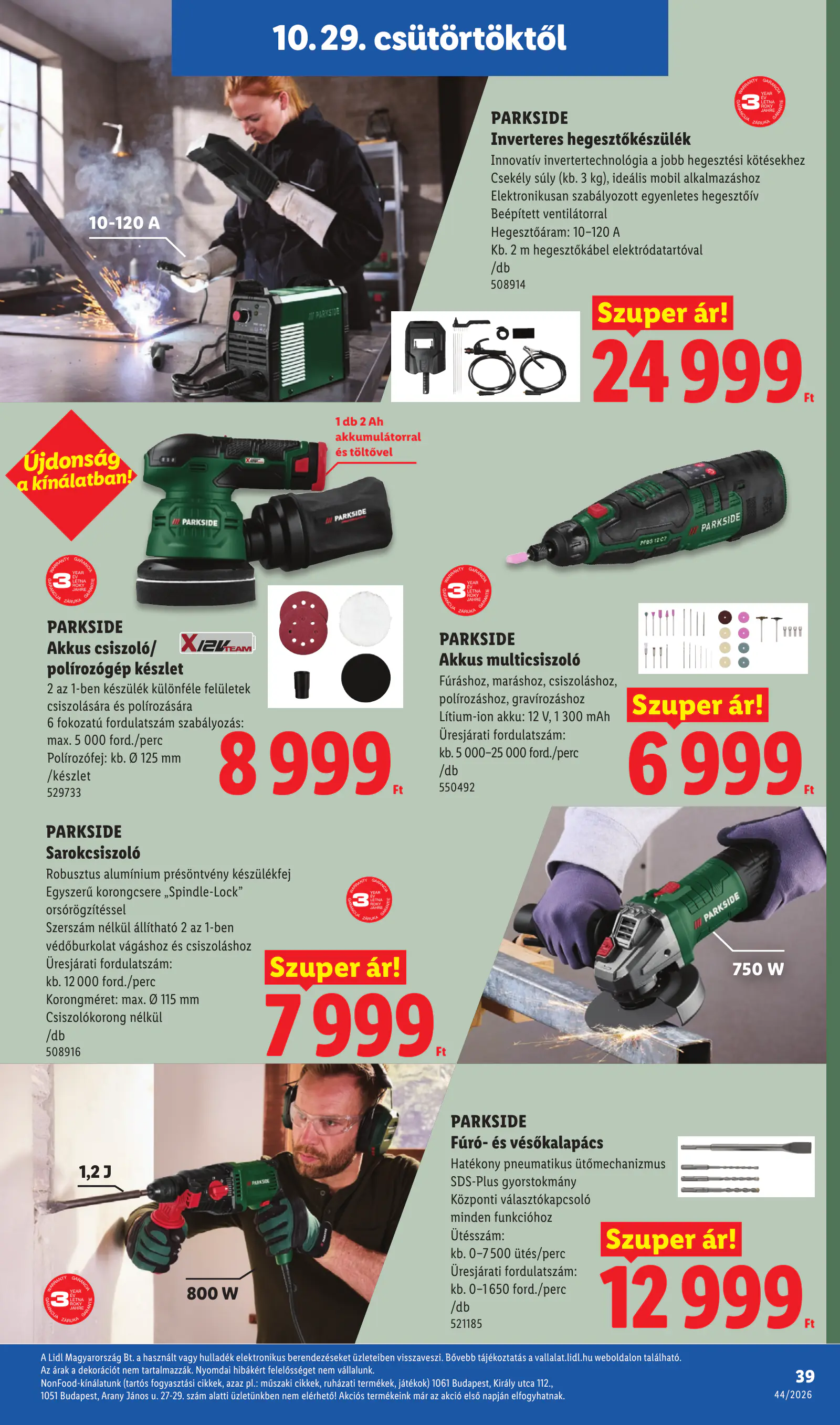 Lidl akciós újság, 44. hét, 39. oldal (okt. 29. – nov. 4.)