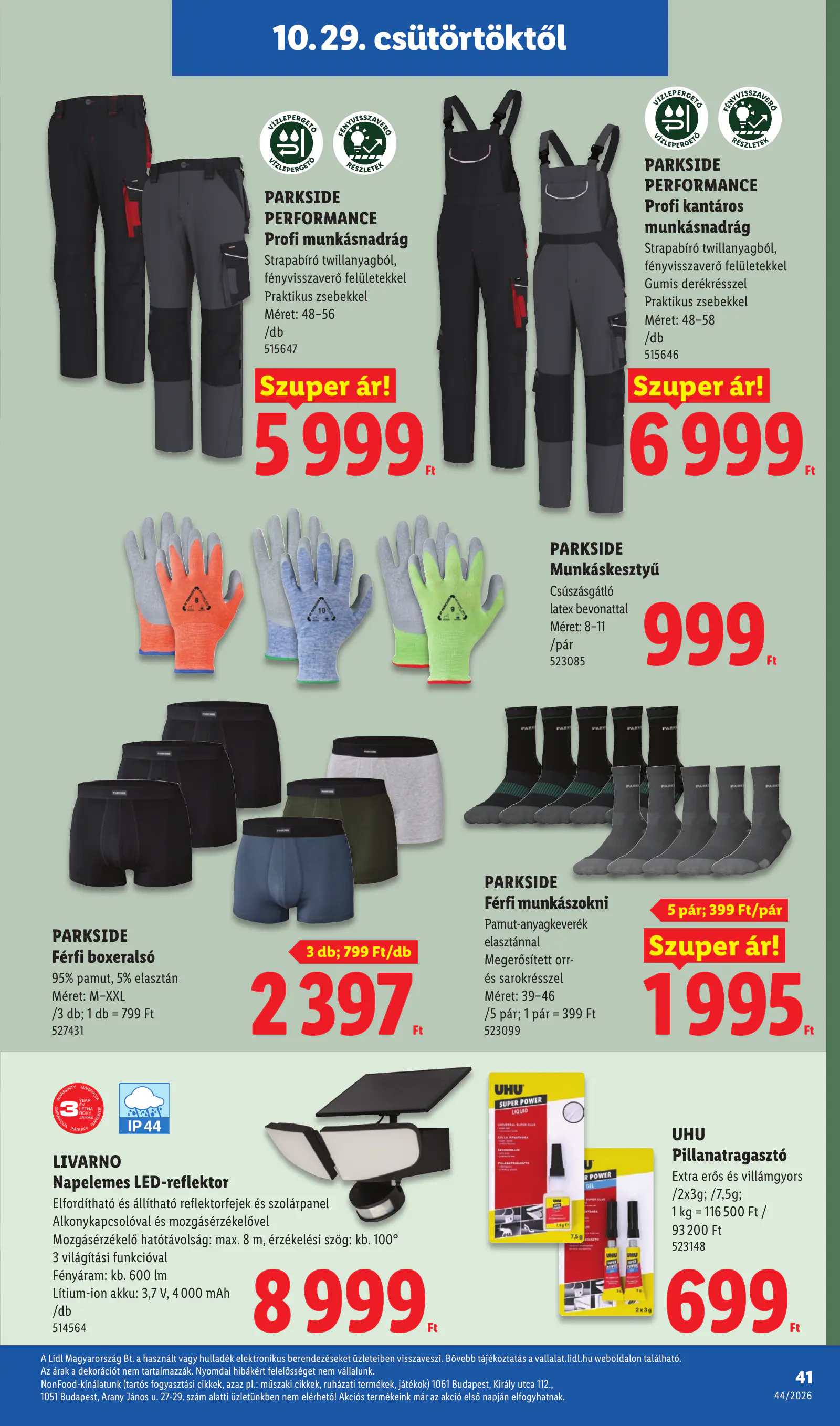 Lidl akciós újság, 44. hét, 41. oldal (okt. 29. – nov. 4.)