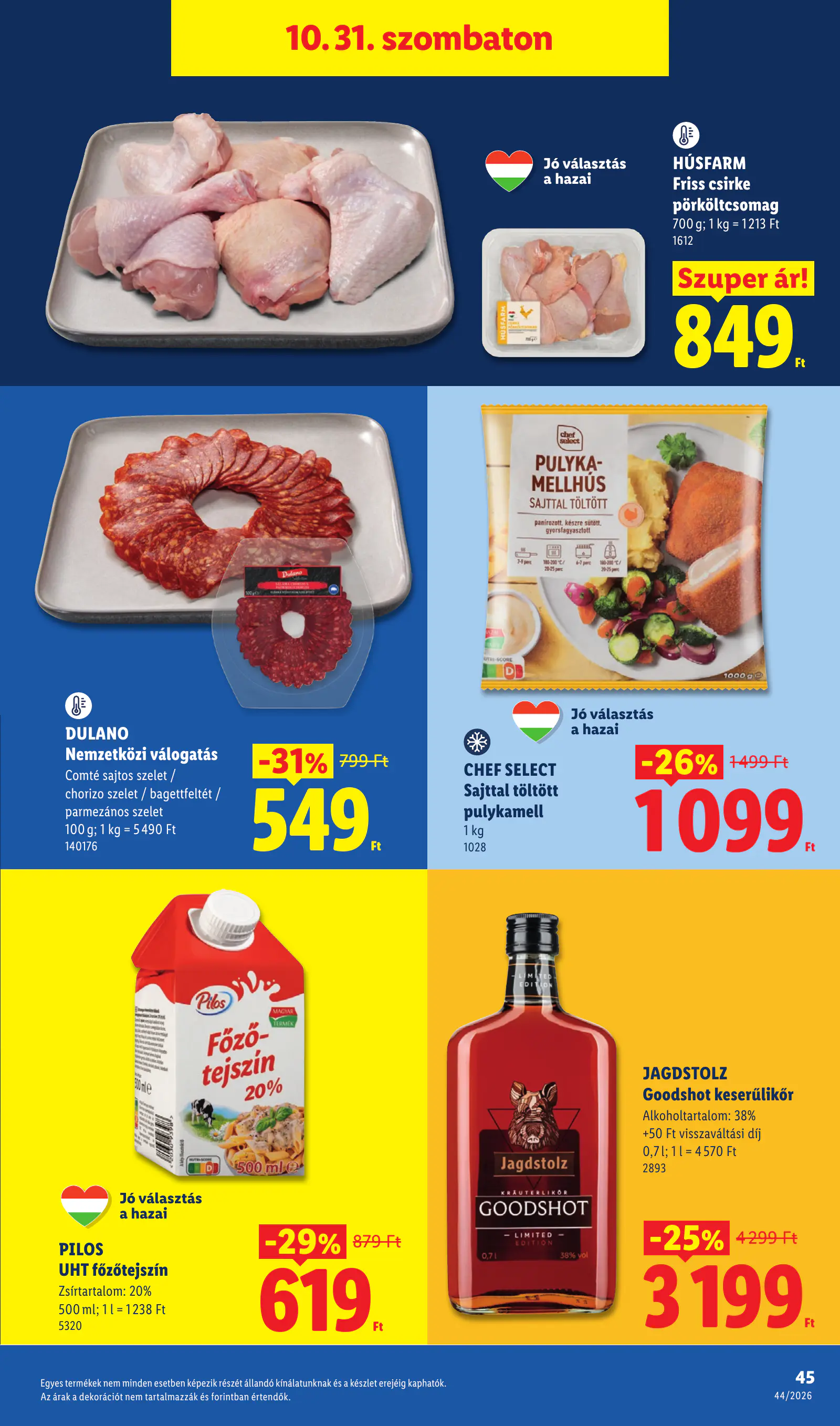 Lidl akciós újság, 44. hét, 45. oldal (okt. 29. – nov. 4.)