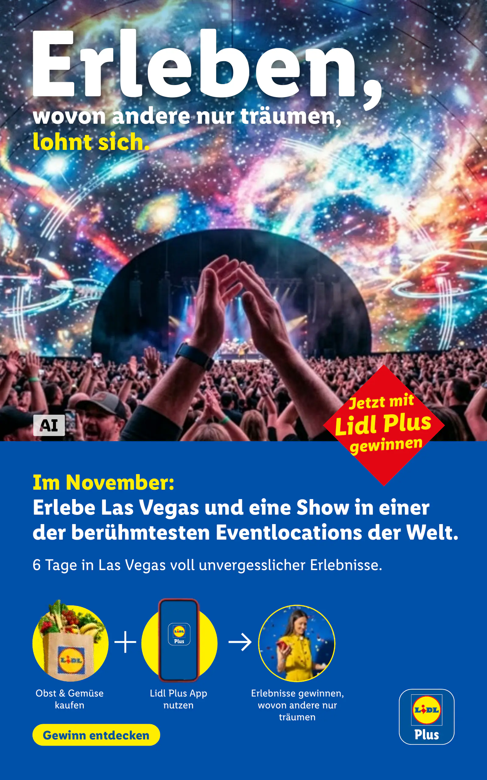 Lidl Ausztria Erleben, wovon andere nur träumen, Deine Reise nach Las Vegas, 1. oldal (okt. 25. – nov. 30.)