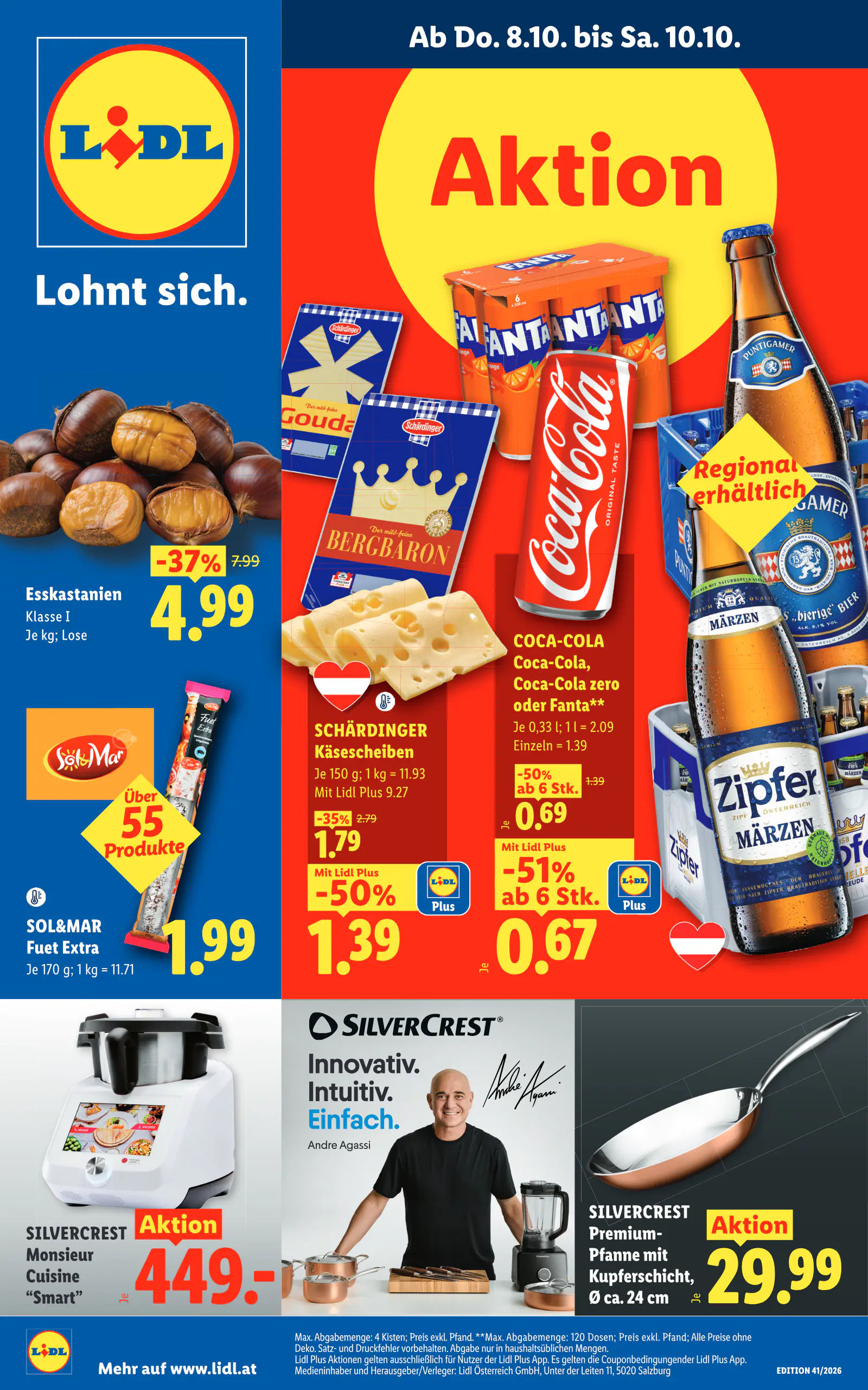 Lidl Ausztria Flugblatt, 1. oldal (okt. 8–14.)