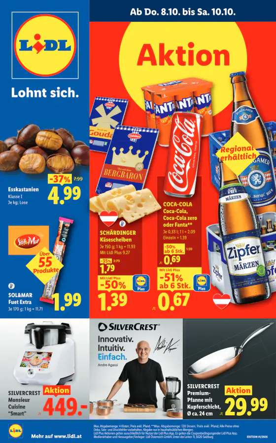 Lidl Ausztria Flugblatt – okt. 8–14.