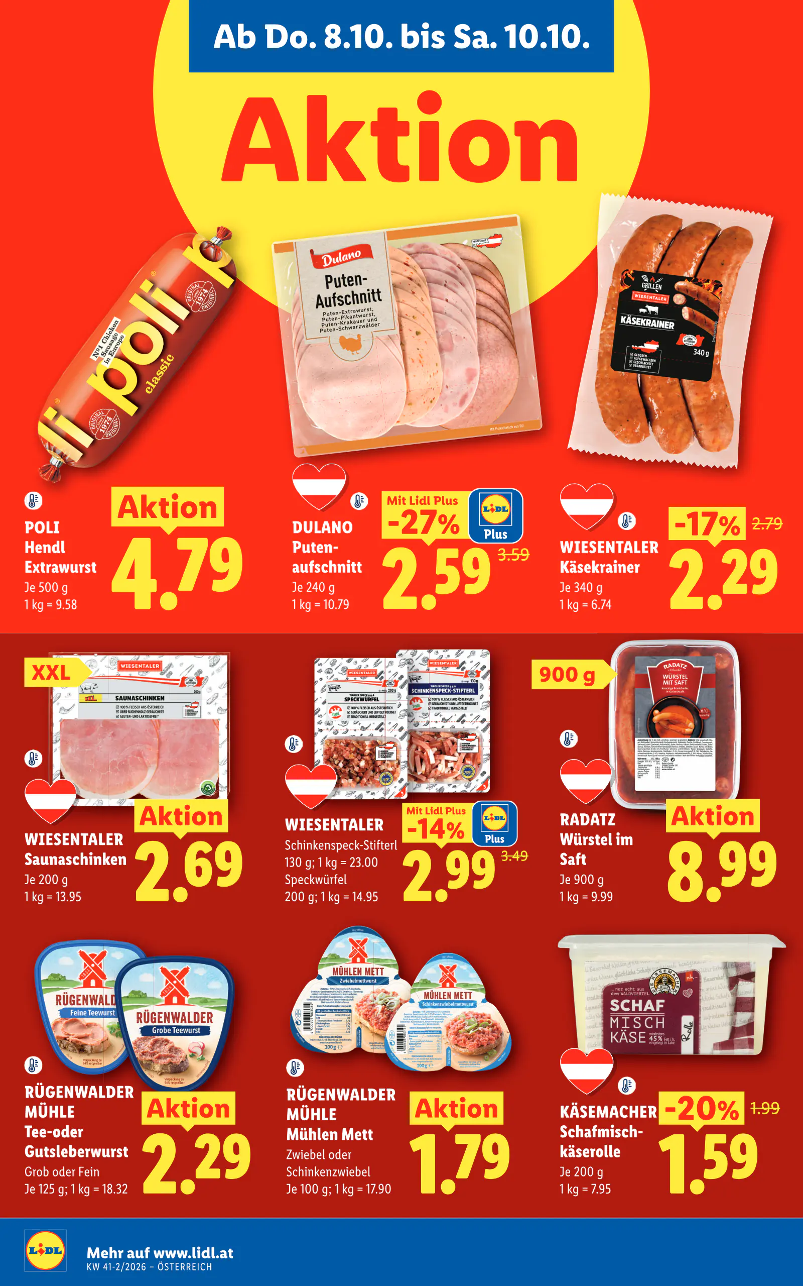 Lidl Ausztria Flugblatt, 10. oldal (okt. 8–14.)