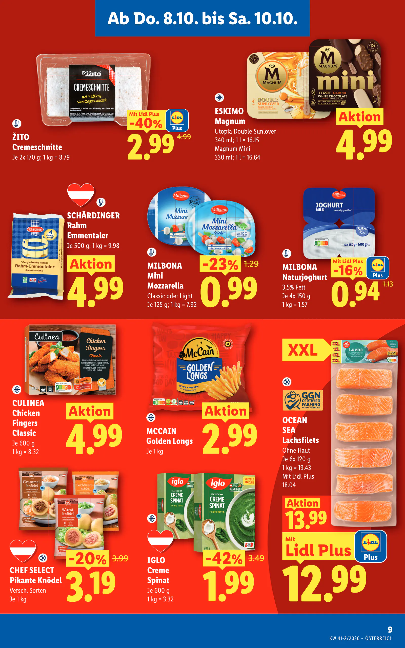 Lidl Ausztria Flugblatt, 11. oldal (okt. 8–14.)