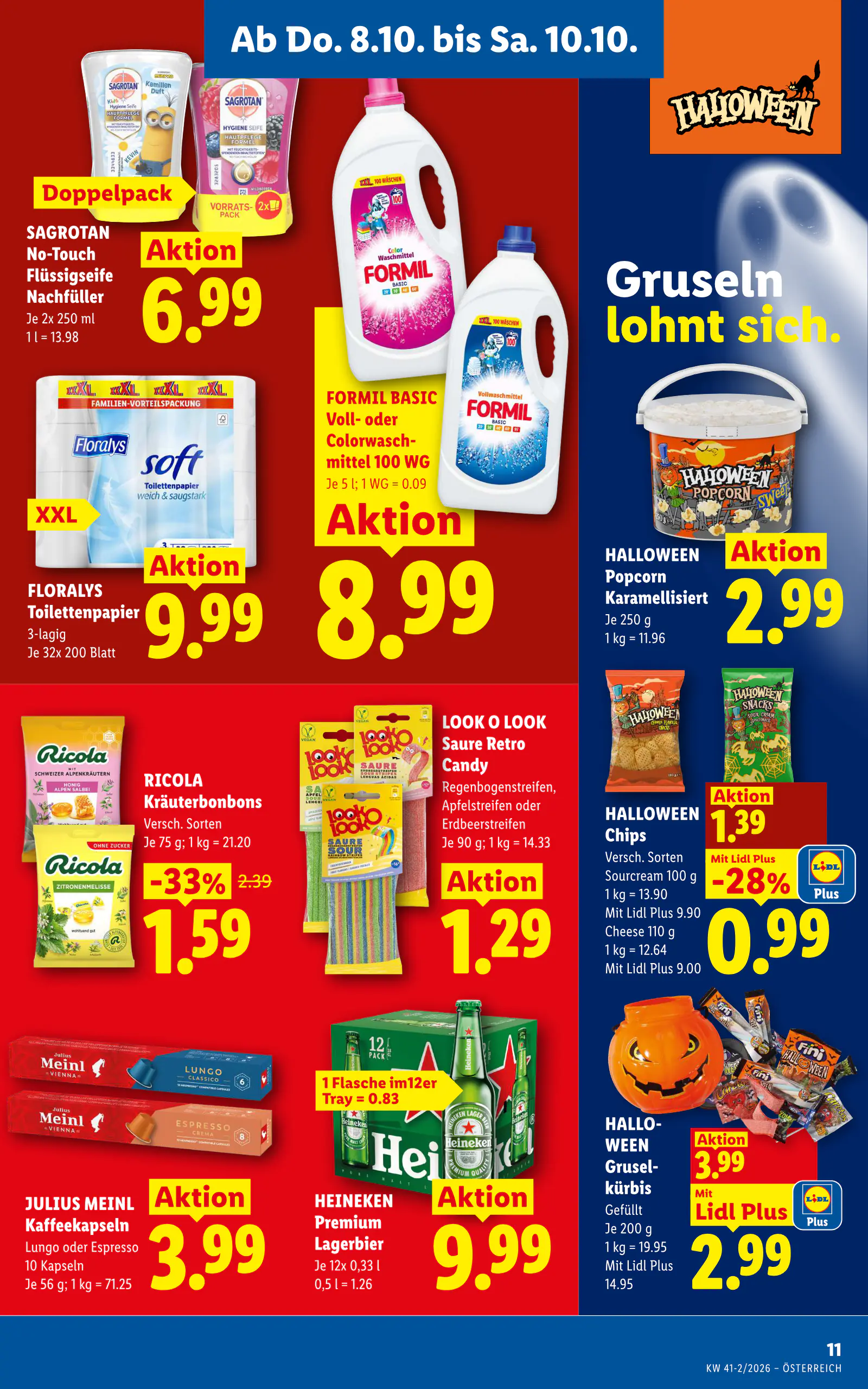 Lidl Ausztria Flugblatt, 13. oldal (okt. 8–14.)