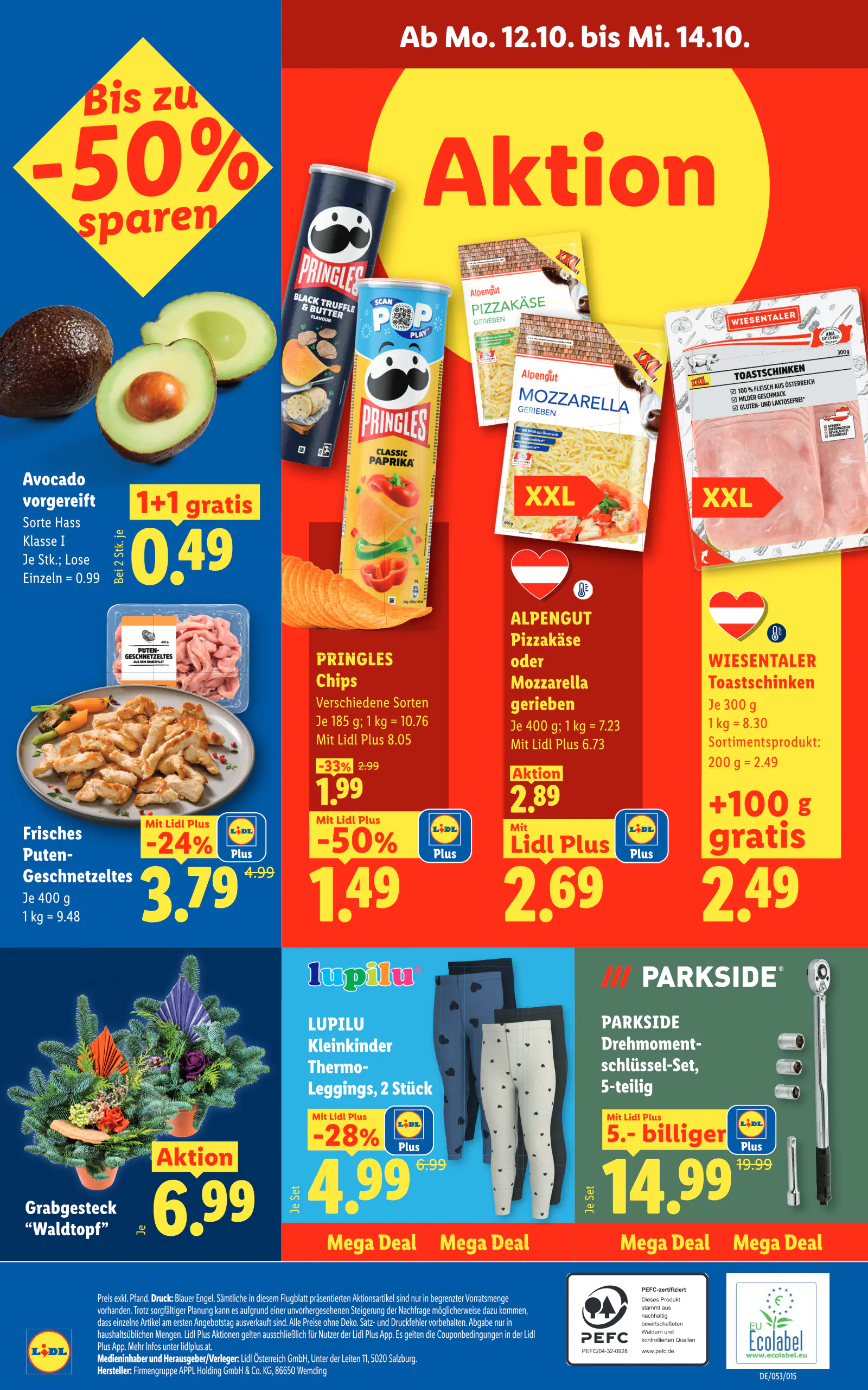 Lidl Ausztria Flugblatt, 33. oldal (okt. 8–14.)