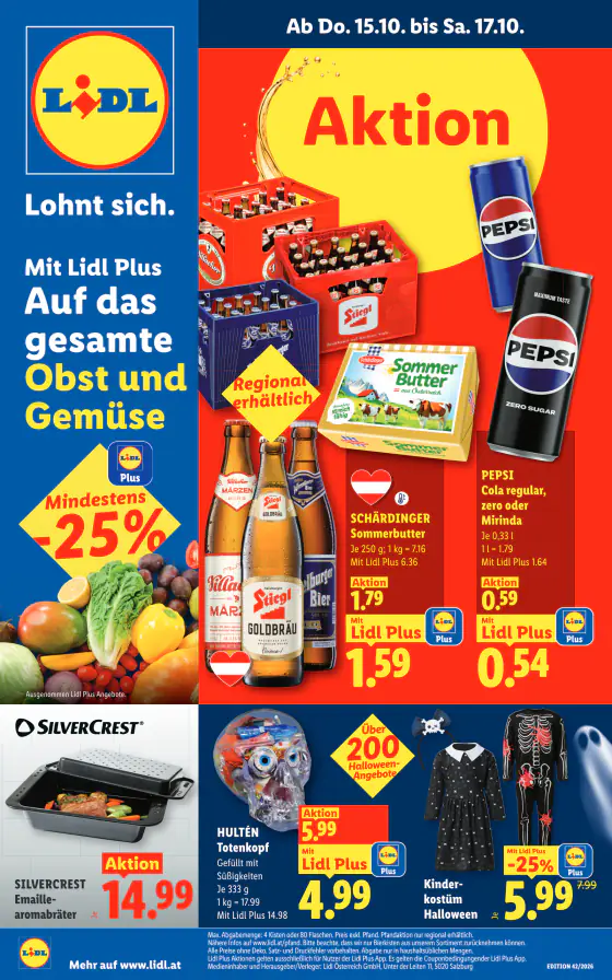 Lidl Ausztria Flugblatt – okt. 15–21.