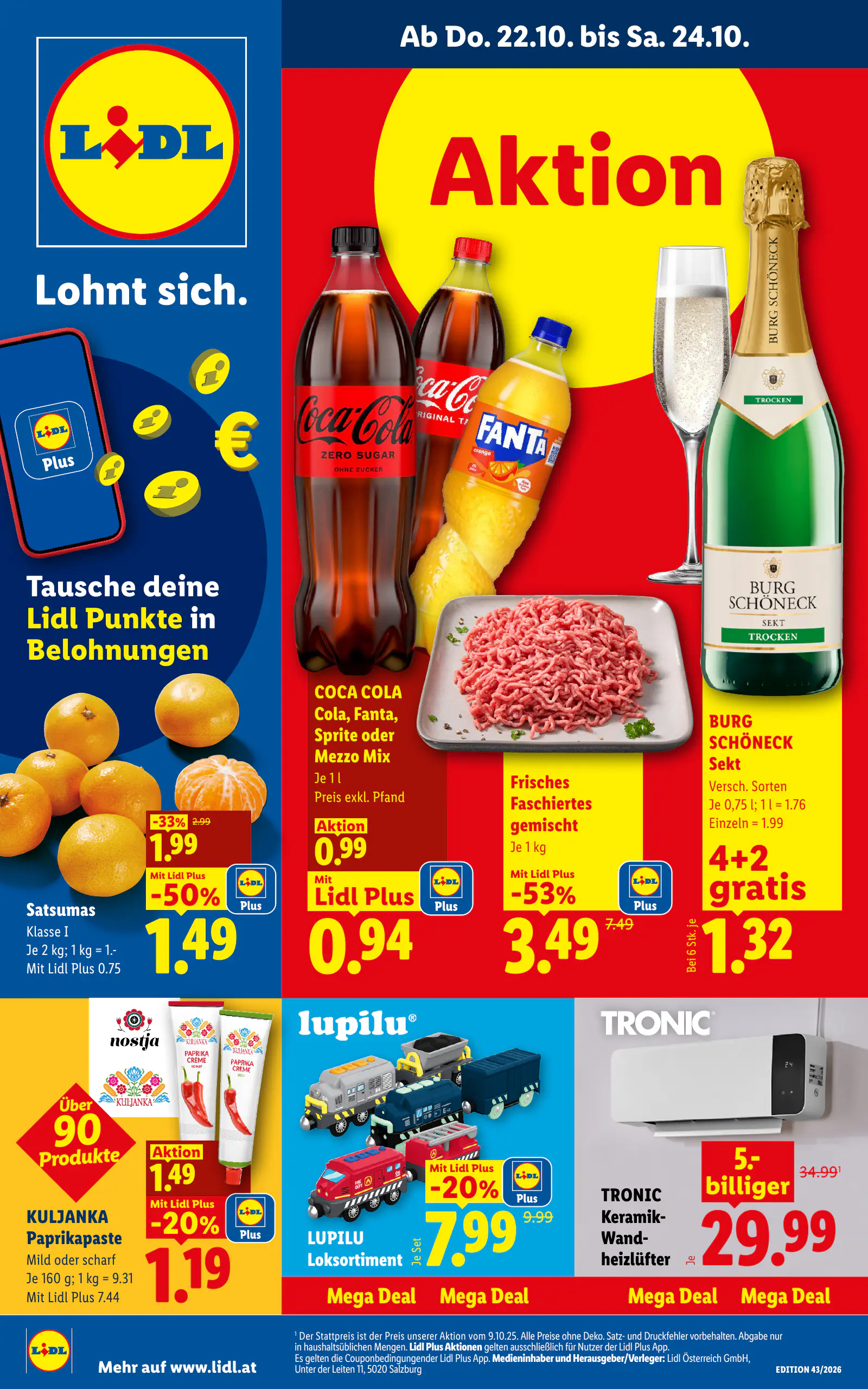 Lidl Ausztria Flugblatt, 1. oldal (okt. 22–28.)