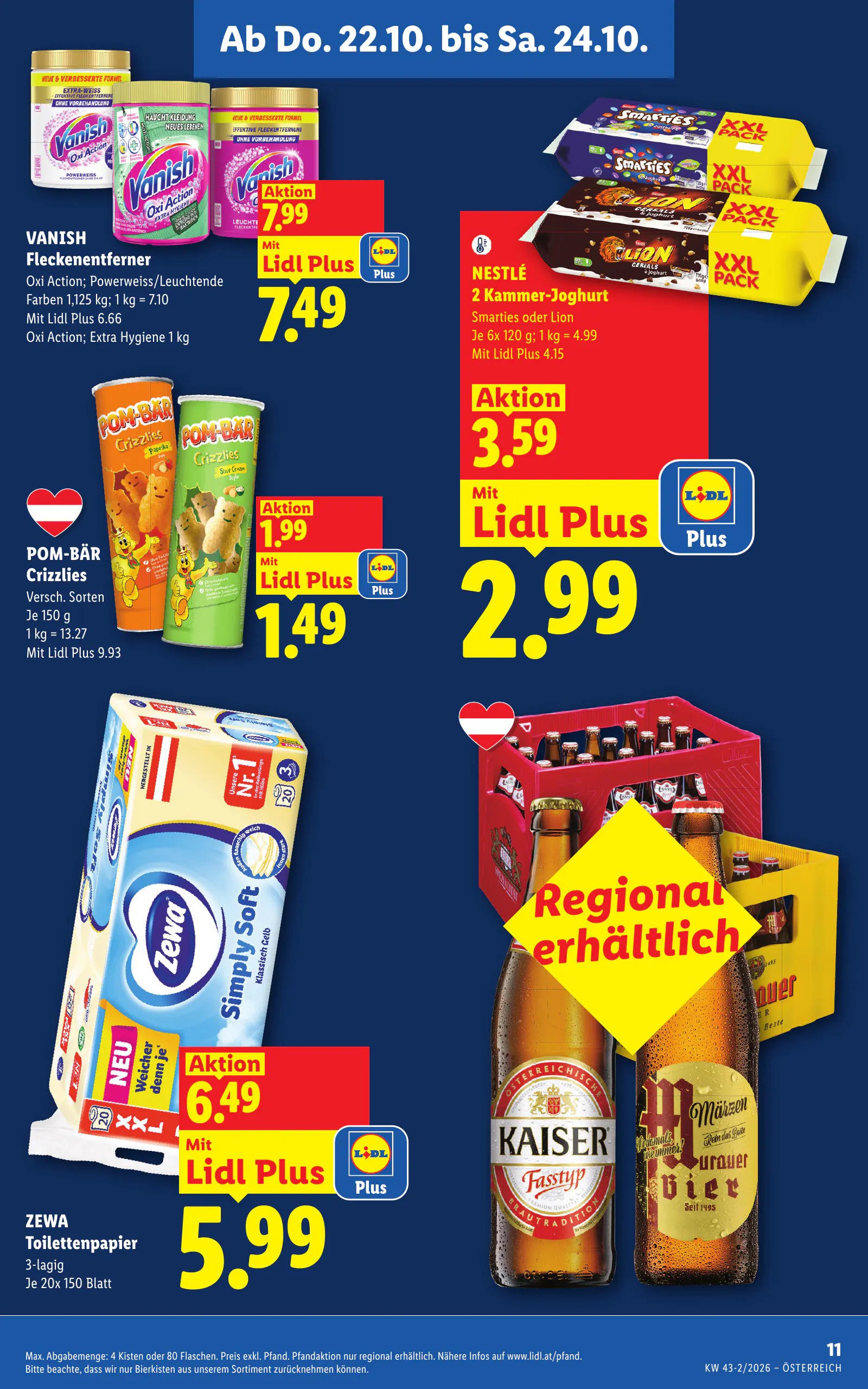 Lidl Ausztria Flugblatt, 13. oldal (okt. 22–28.)