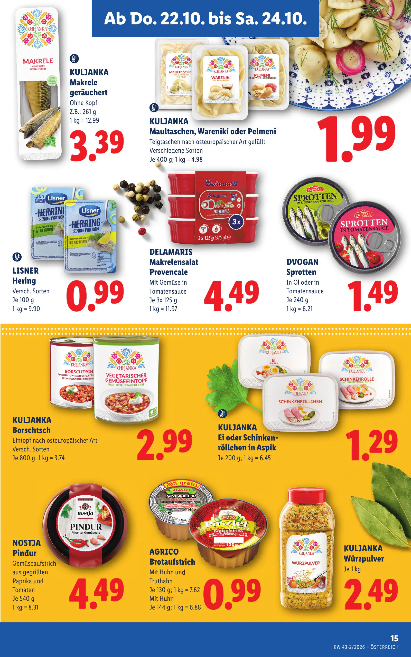 Lidl Ausztria Flugblatt, 17. oldal (okt. 22–28.)