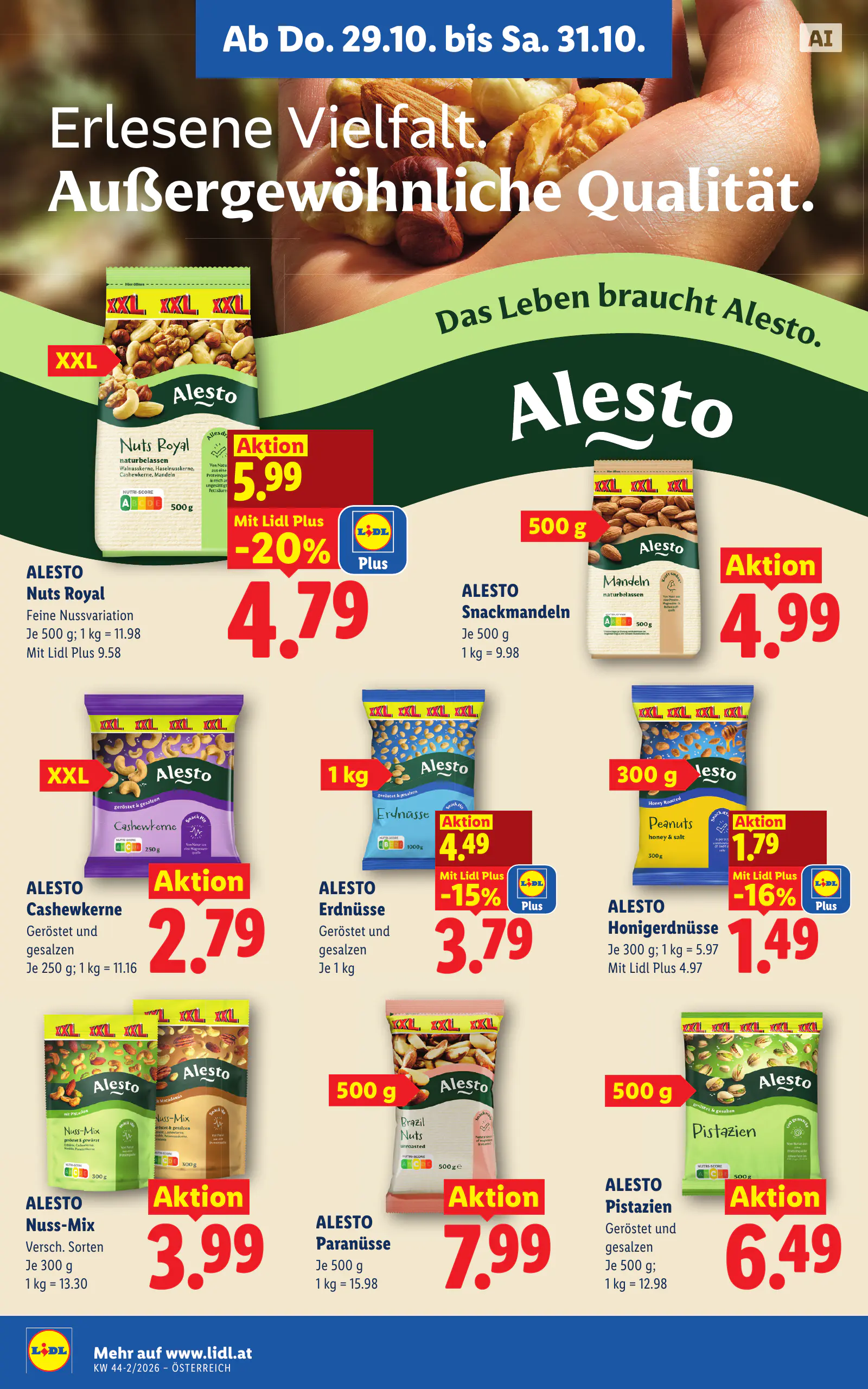 Lidl Ausztria Flugblatt, 16. oldal (okt. 29. – nov. 4.)