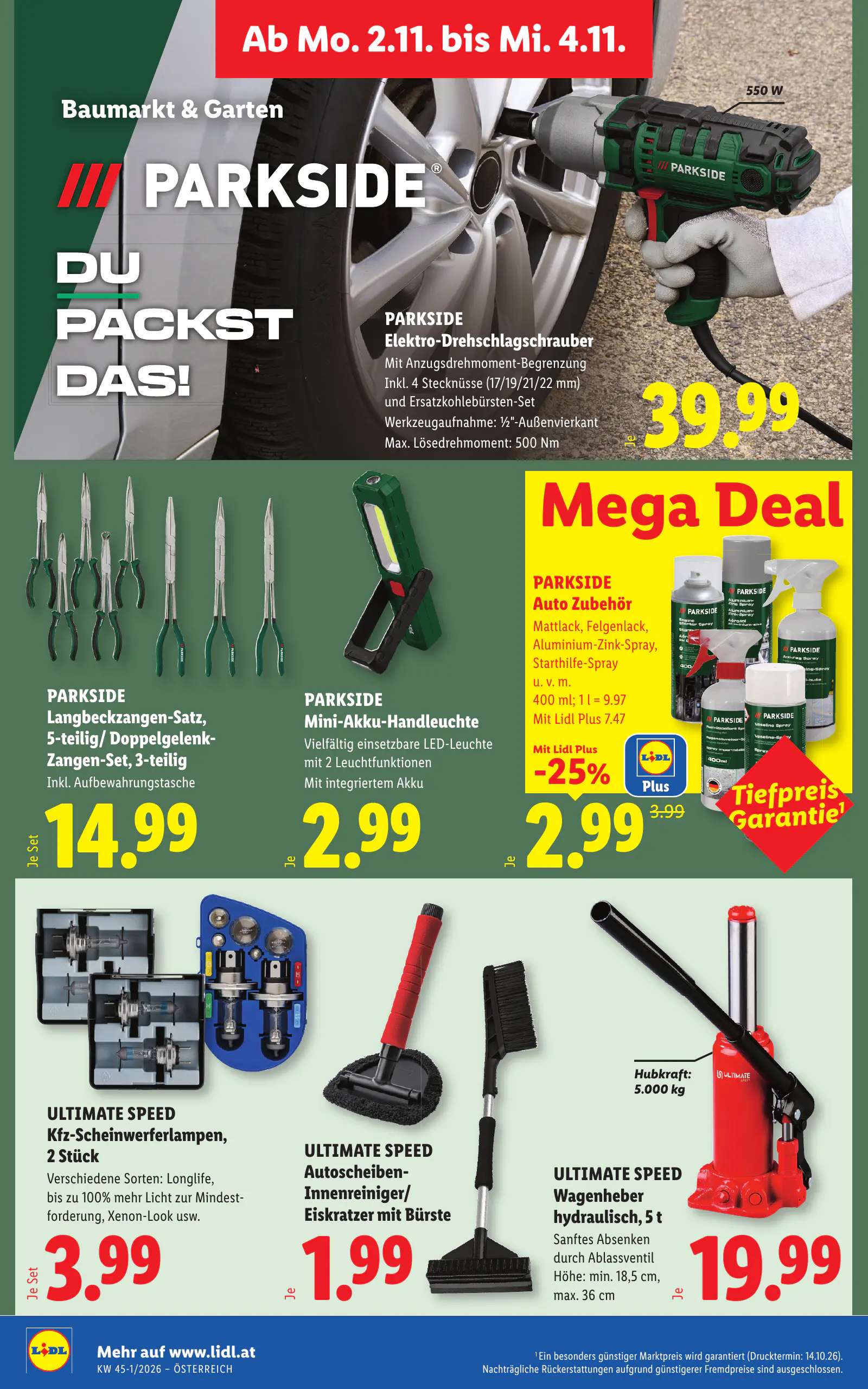 Lidl Ausztria Flugblatt, 33. oldal (okt. 29. – nov. 4.)