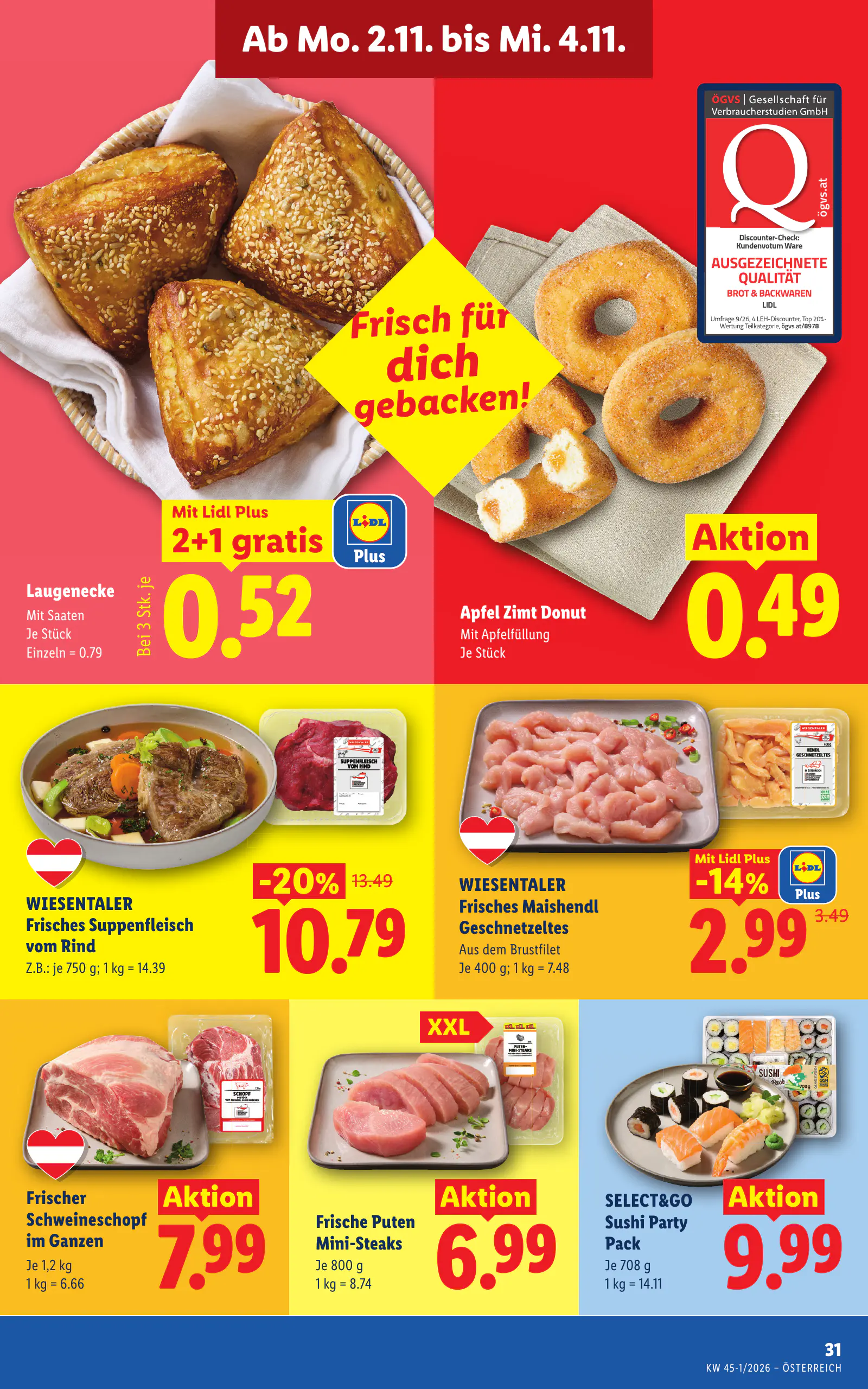 Lidl Ausztria Flugblatt, 40. oldal (okt. 29. – nov. 4.)