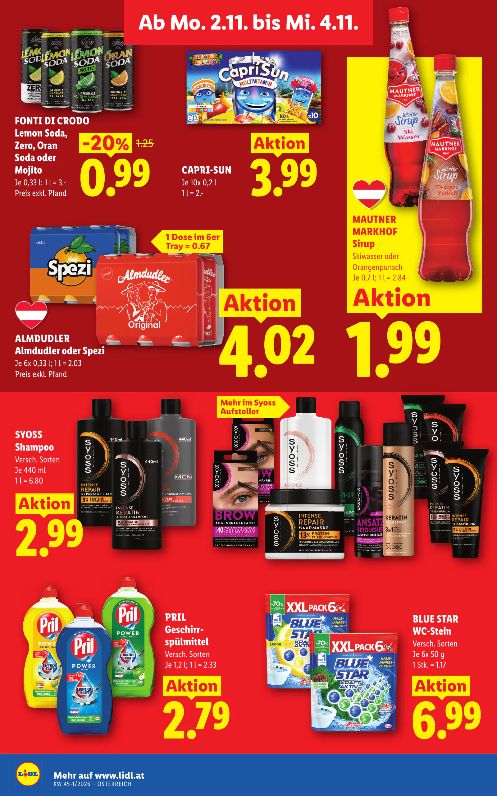 Lidl Ausztria Flugblatt, 43. oldal (okt. 29. – nov. 4.)