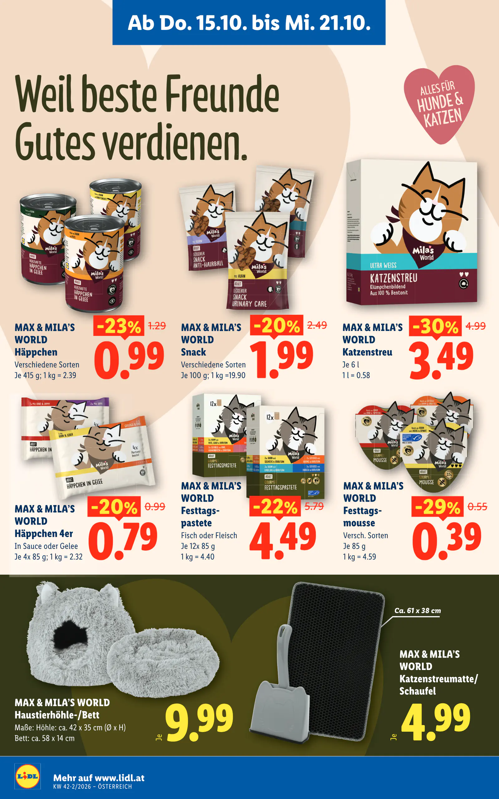 Lidl Ausztria Max & Mila's World, Große Freude für Tierfreunde, 2. oldal (okt. 11–21.)