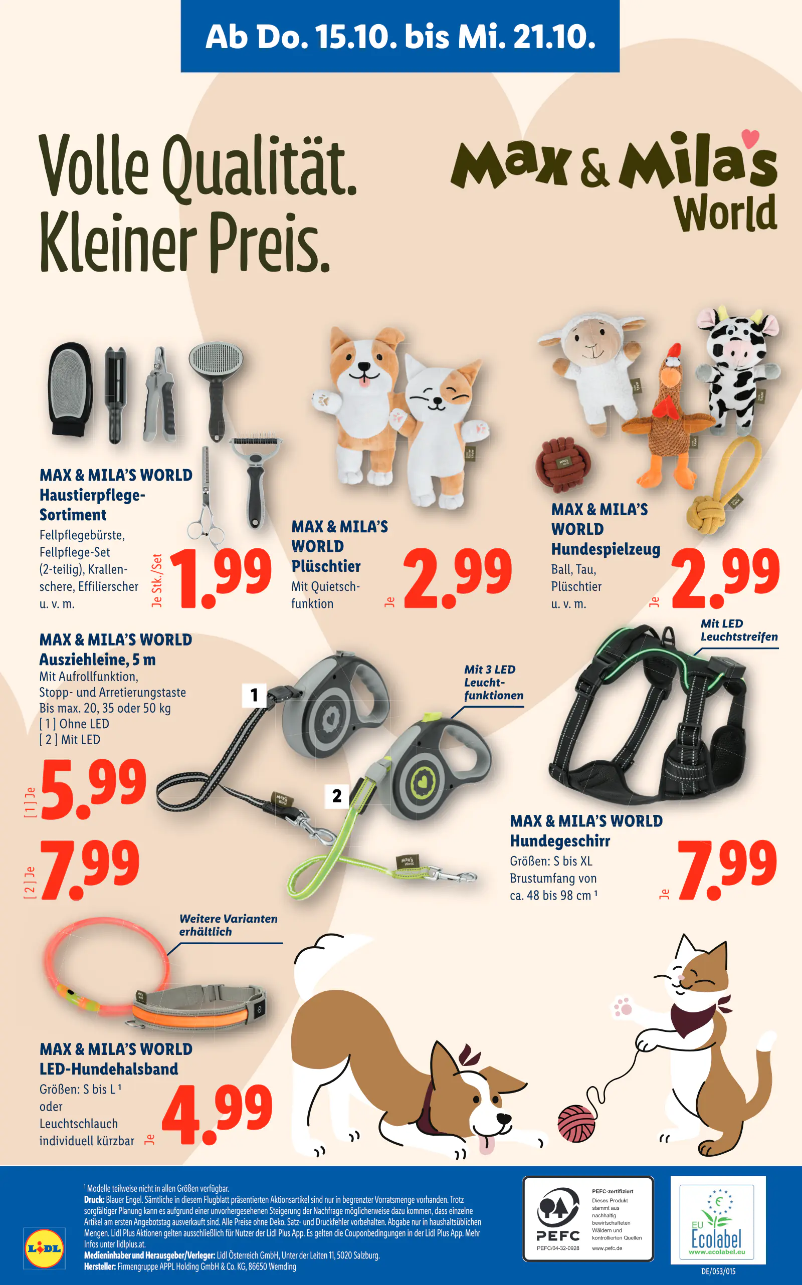 Lidl Ausztria Max & Mila's World, Große Freude für Tierfreunde, 4. oldal (okt. 11–21.)
