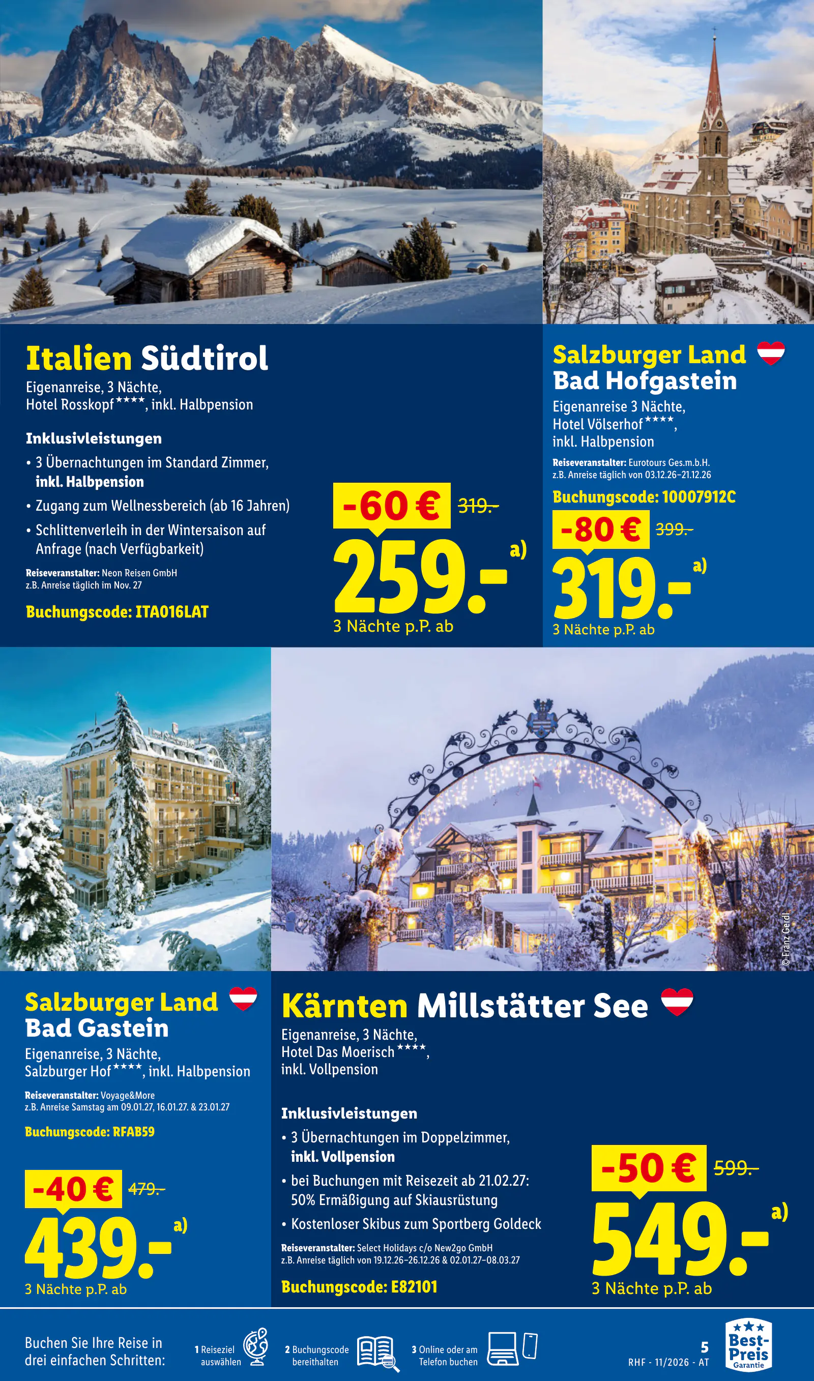 Lidl Ausztria November Reise-Highlights, Buchbar ab 28.10., 5. oldal (okt. 28. – nov. 30.)