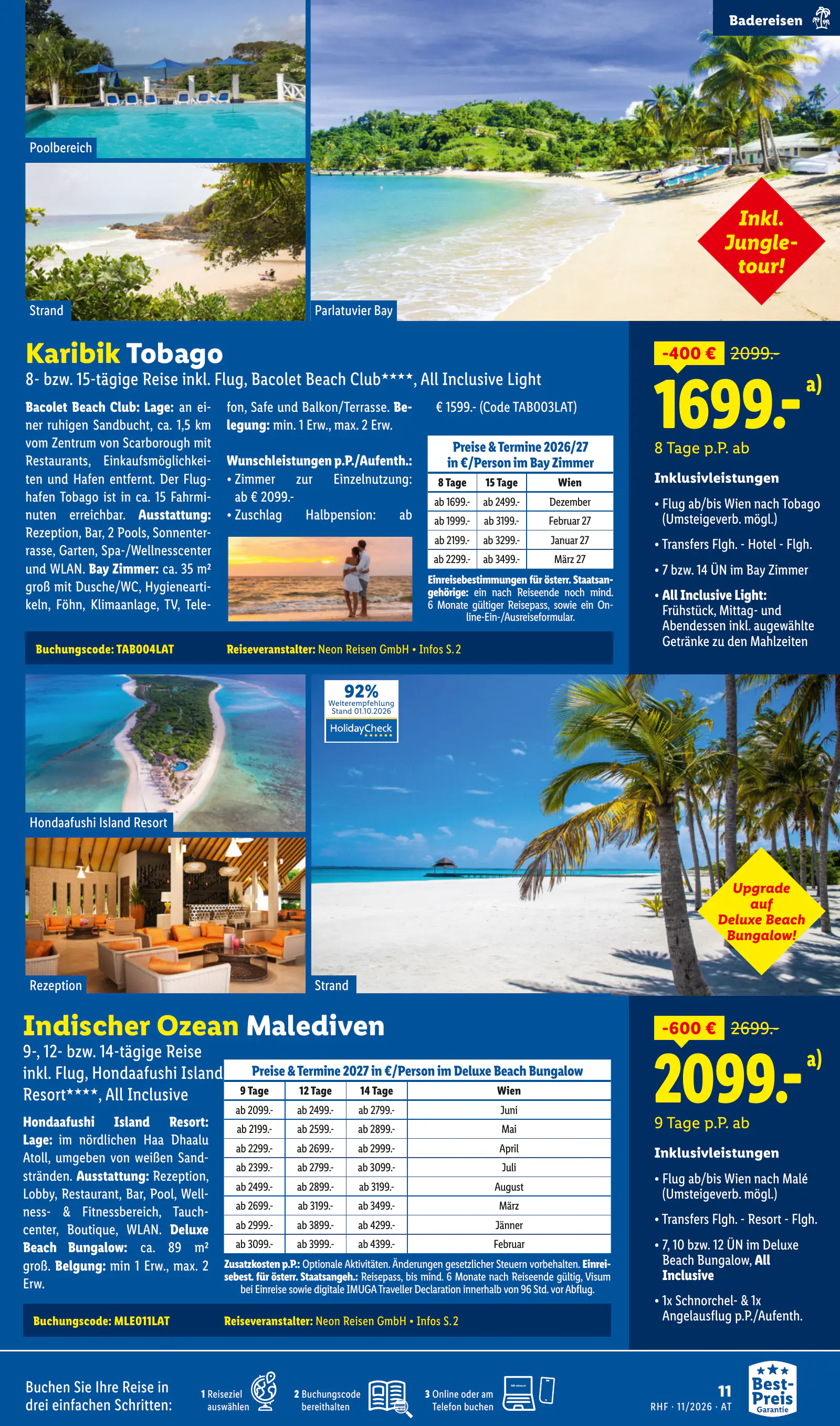 Lidl Ausztria November Reise-Highlights, Buchbar ab 28.10., 11. oldal (okt. 28. – nov. 30.)