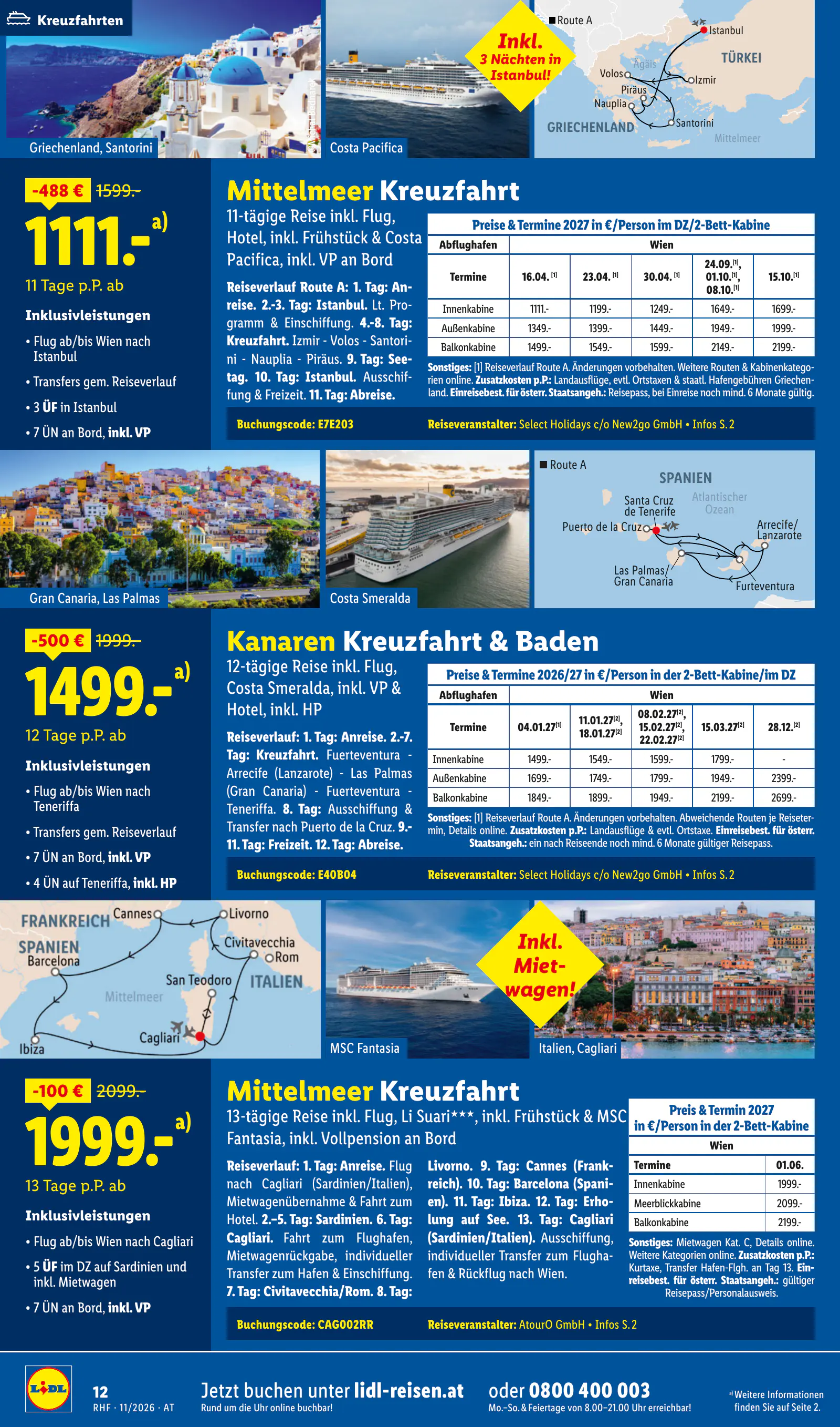 Lidl Ausztria November Reise-Highlights, Buchbar ab 28.10., 12. oldal (okt. 28. – nov. 30.)