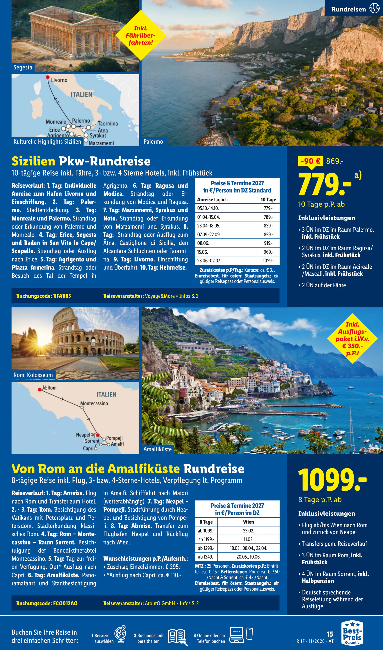 Lidl Ausztria November Reise-Highlights, Buchbar ab 28.10., 15. oldal (okt. 28. – nov. 30.)