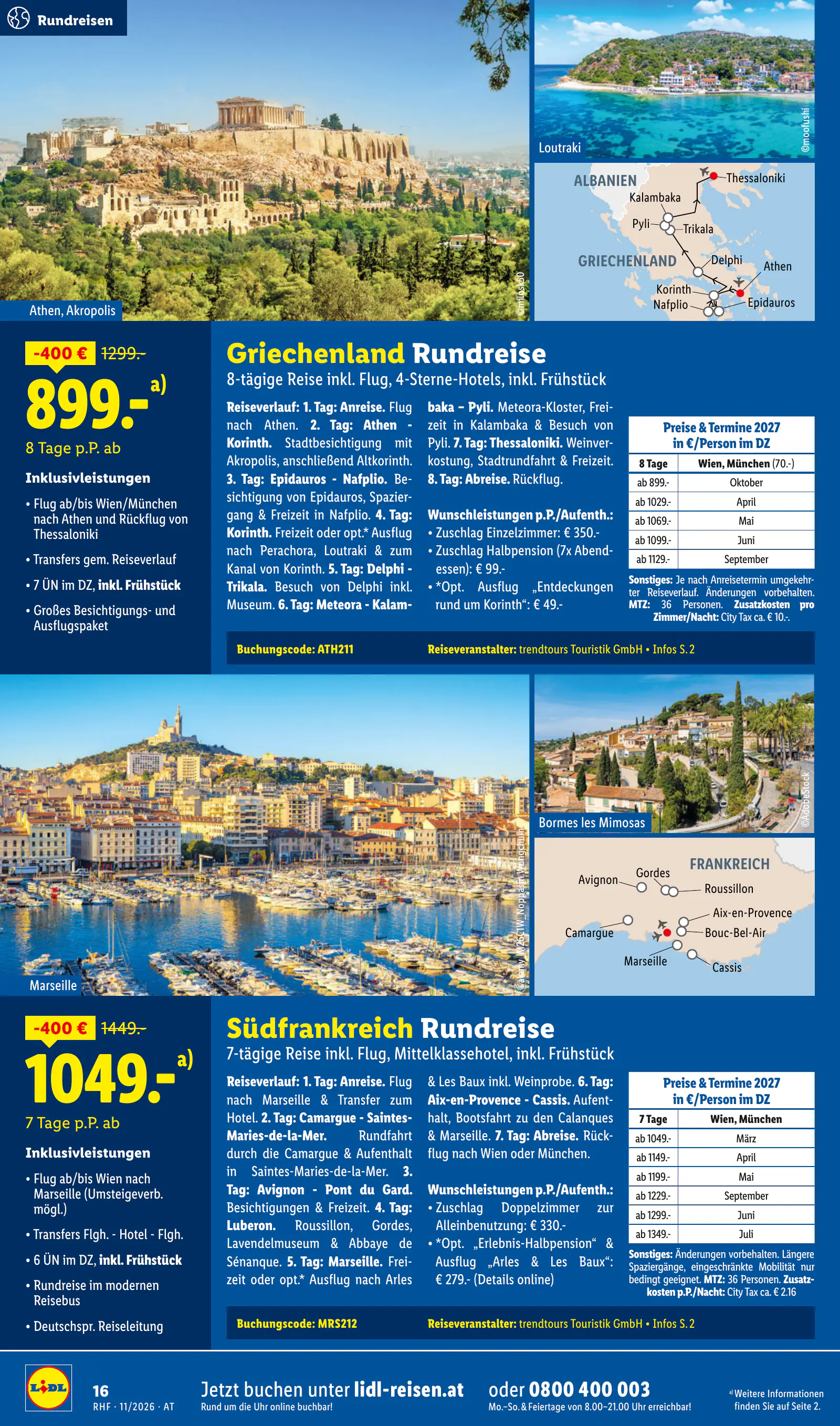 Lidl Ausztria November Reise-Highlights, Buchbar ab 28.10., 16. oldal (okt. 28. – nov. 30.)