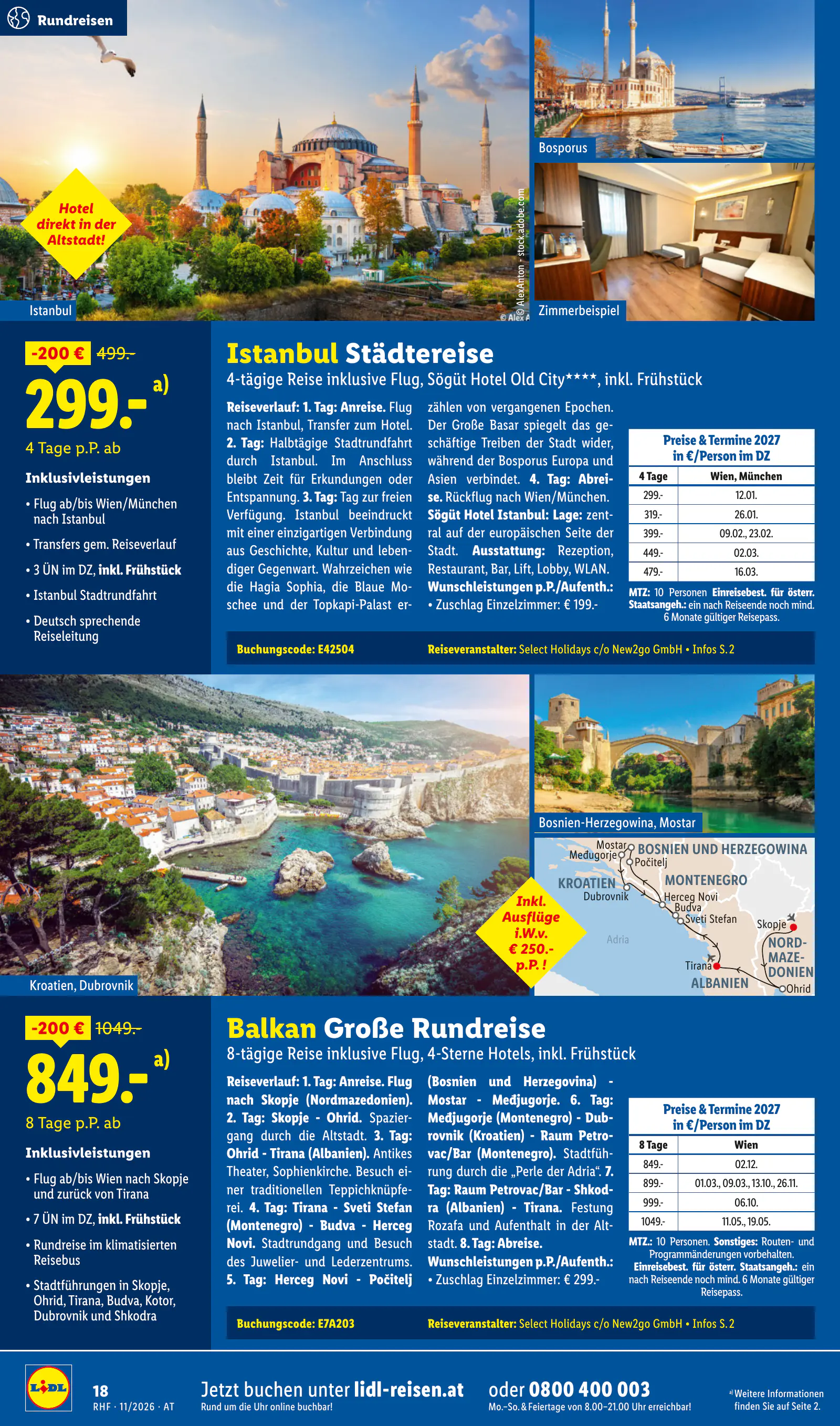 Lidl Ausztria November Reise-Highlights, Buchbar ab 28.10., 18. oldal (okt. 28. – nov. 30.)