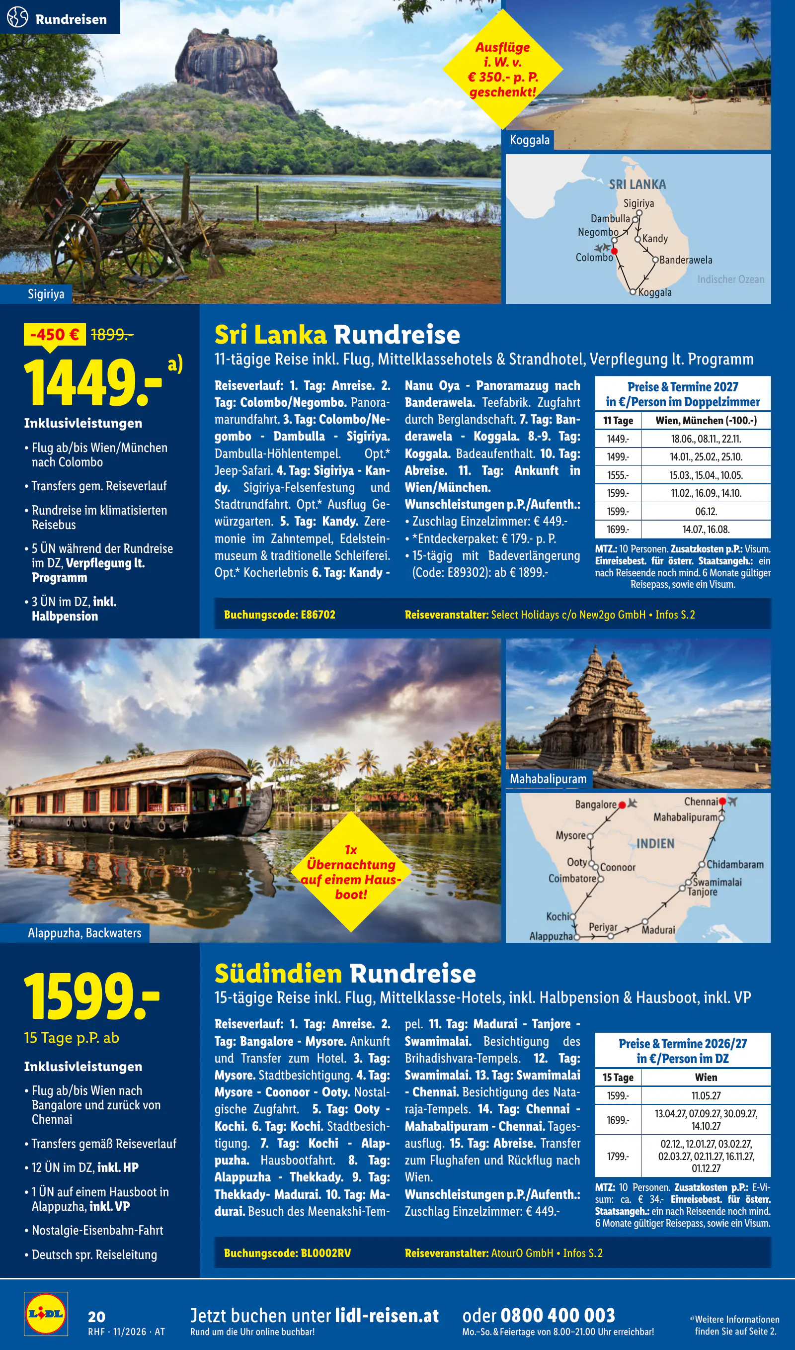 Lidl Ausztria November Reise-Highlights, Buchbar ab 28.10., 20. oldal (okt. 28. – nov. 30.)