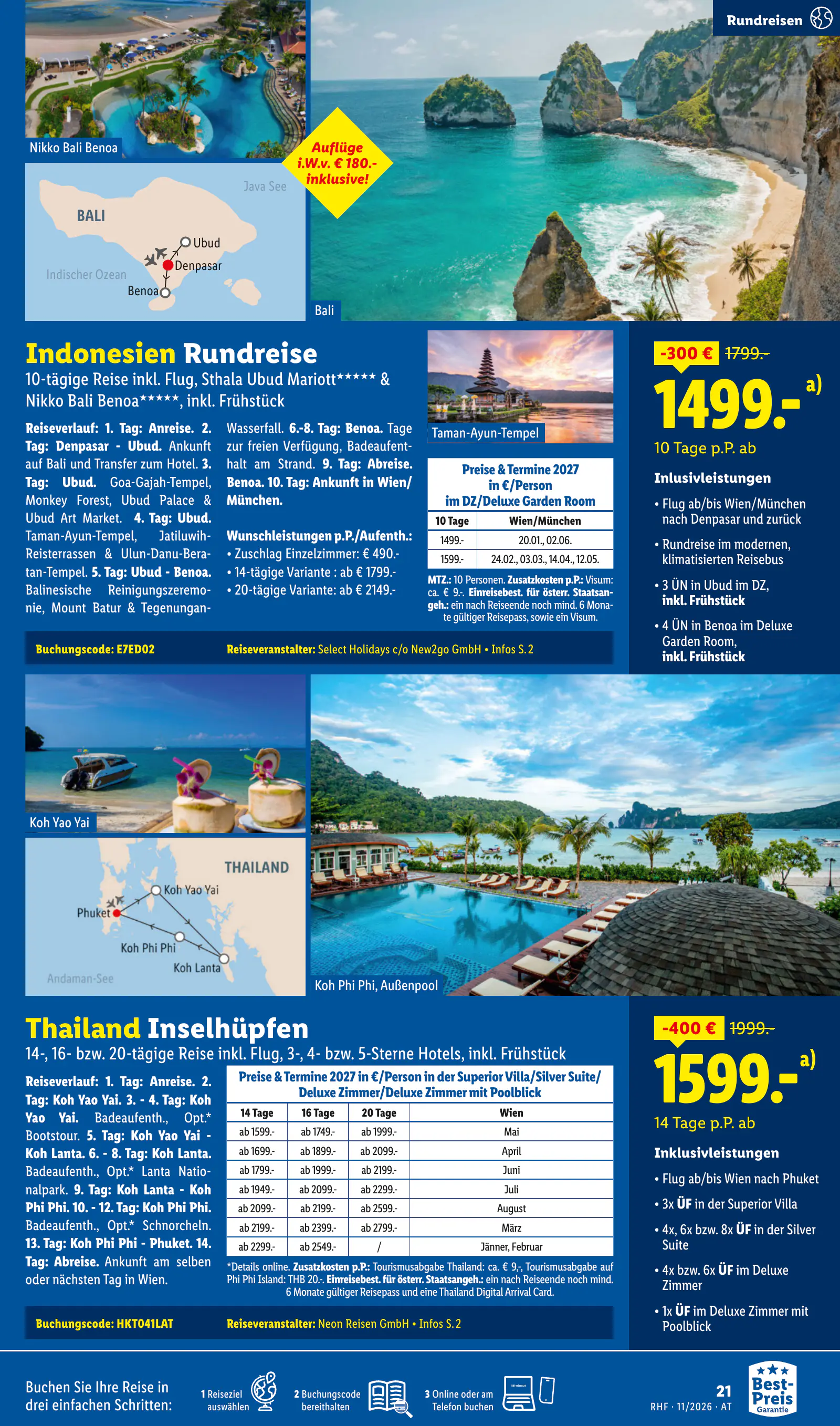 Lidl Ausztria November Reise-Highlights, Buchbar ab 28.10., 21. oldal (okt. 28. – nov. 30.)