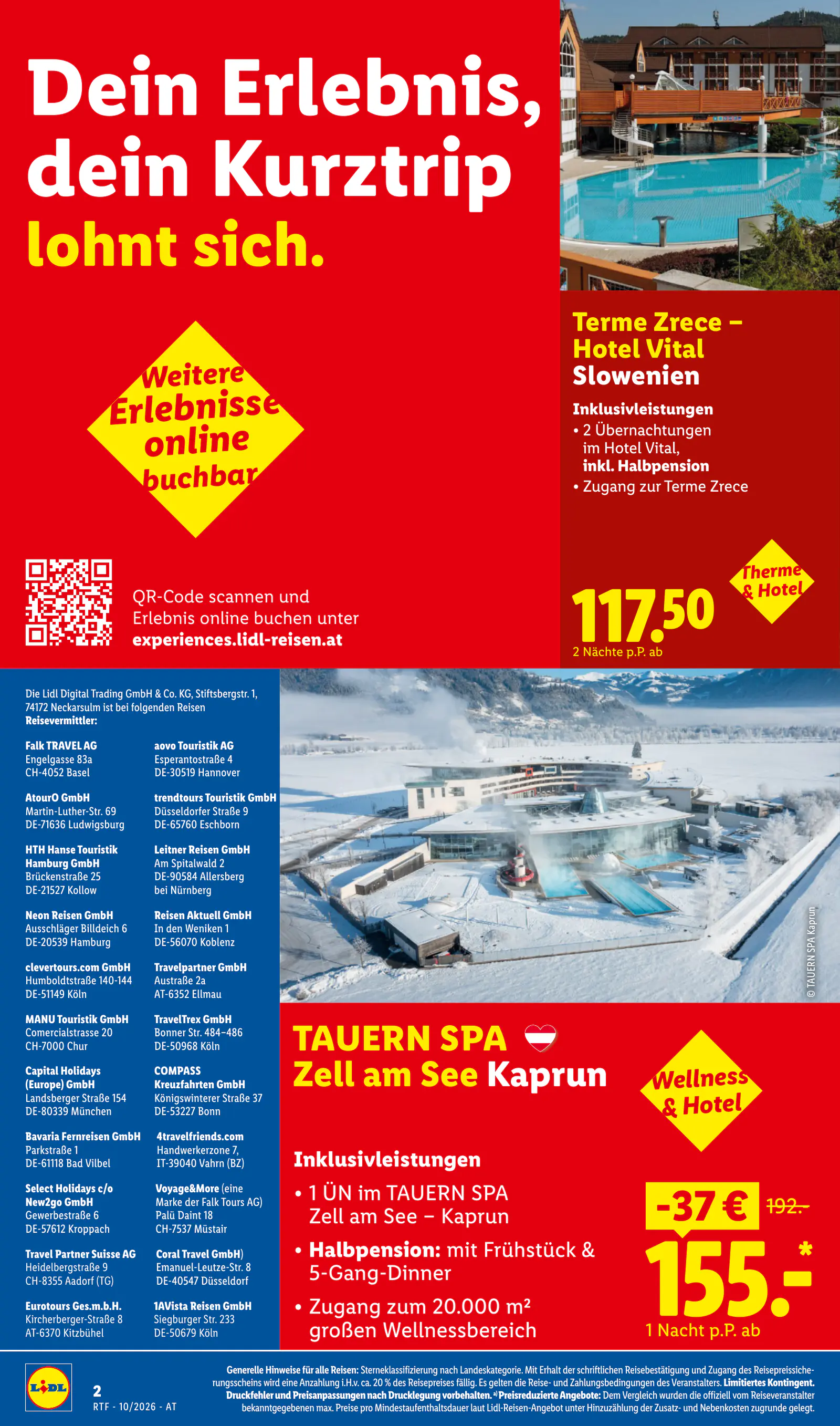 Lidl Ausztria Oktober/November Reise-Highlights, Buchbar ab 14.10., 2. oldal (okt. 14. – nov. 15.)