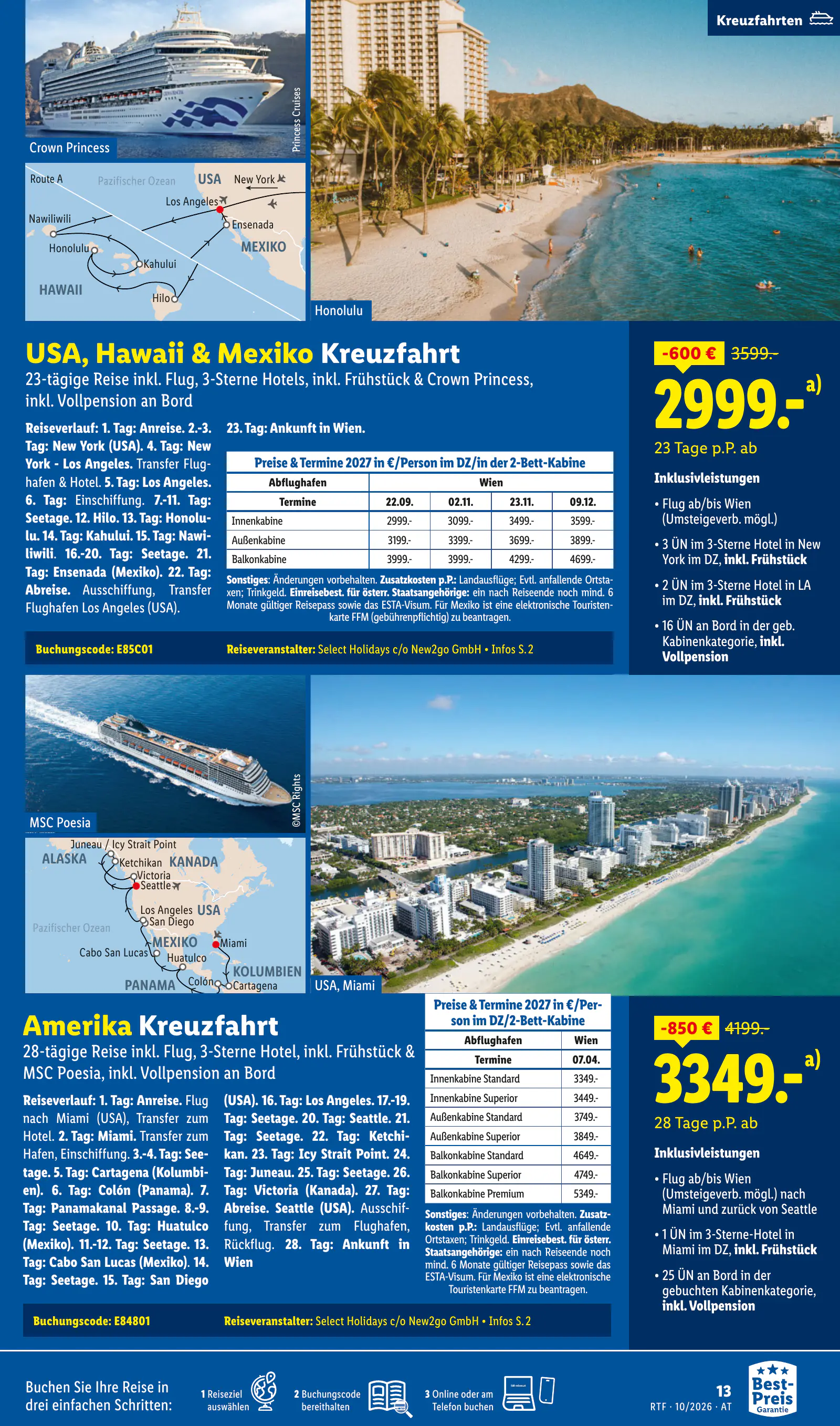 Lidl Ausztria Oktober/November Reise-Highlights, Buchbar ab 14.10., 13. oldal (okt. 14. – nov. 15.)