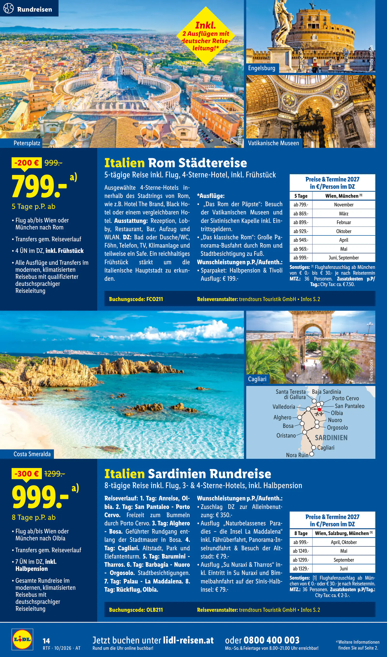 Lidl Ausztria Oktober/November Reise-Highlights, Buchbar ab 14.10., 14. oldal (okt. 14. – nov. 15.)