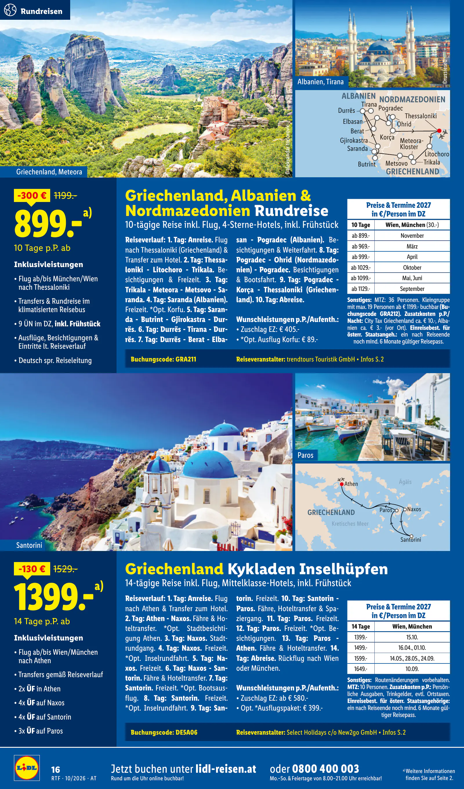 Lidl Ausztria Oktober/November Reise-Highlights, Buchbar ab 14.10., 16. oldal (okt. 14. – nov. 15.)